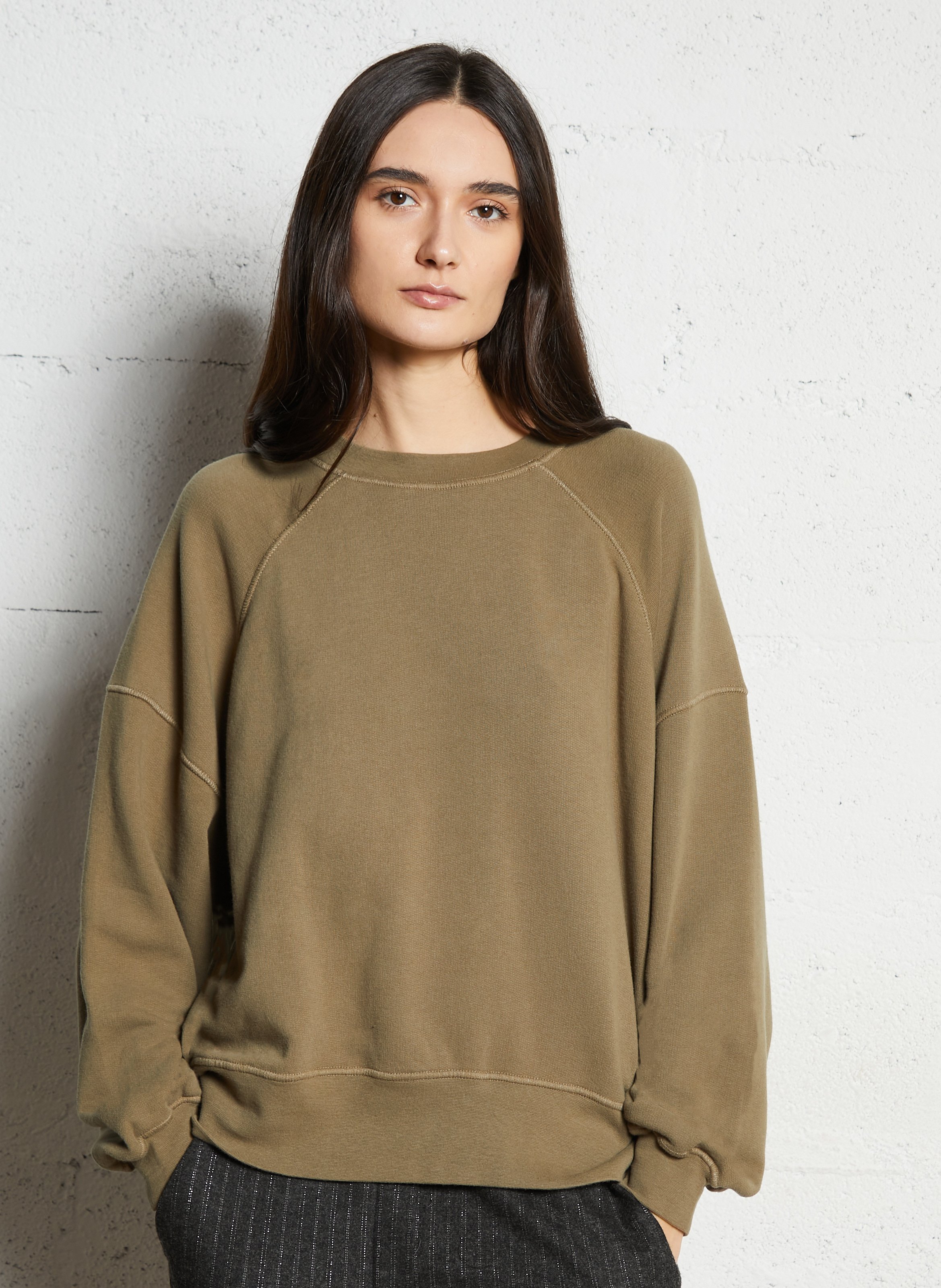 Oversize-Sweatshirt aus Baumwoll-Mix mit Rundhalsausschnitt AMERICAN VINTAGE