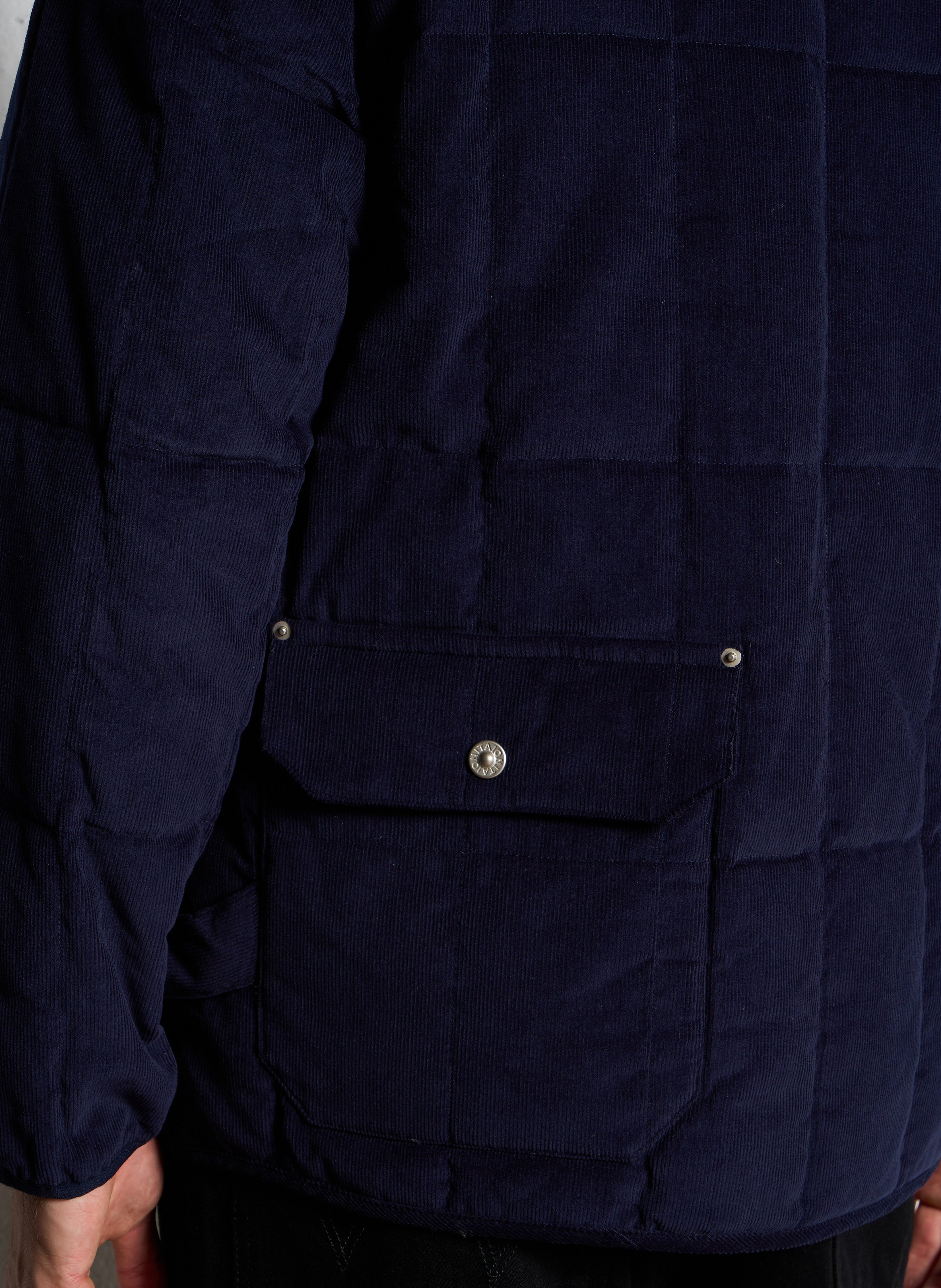 Solid quilted straight velvet jacket TAION Blue