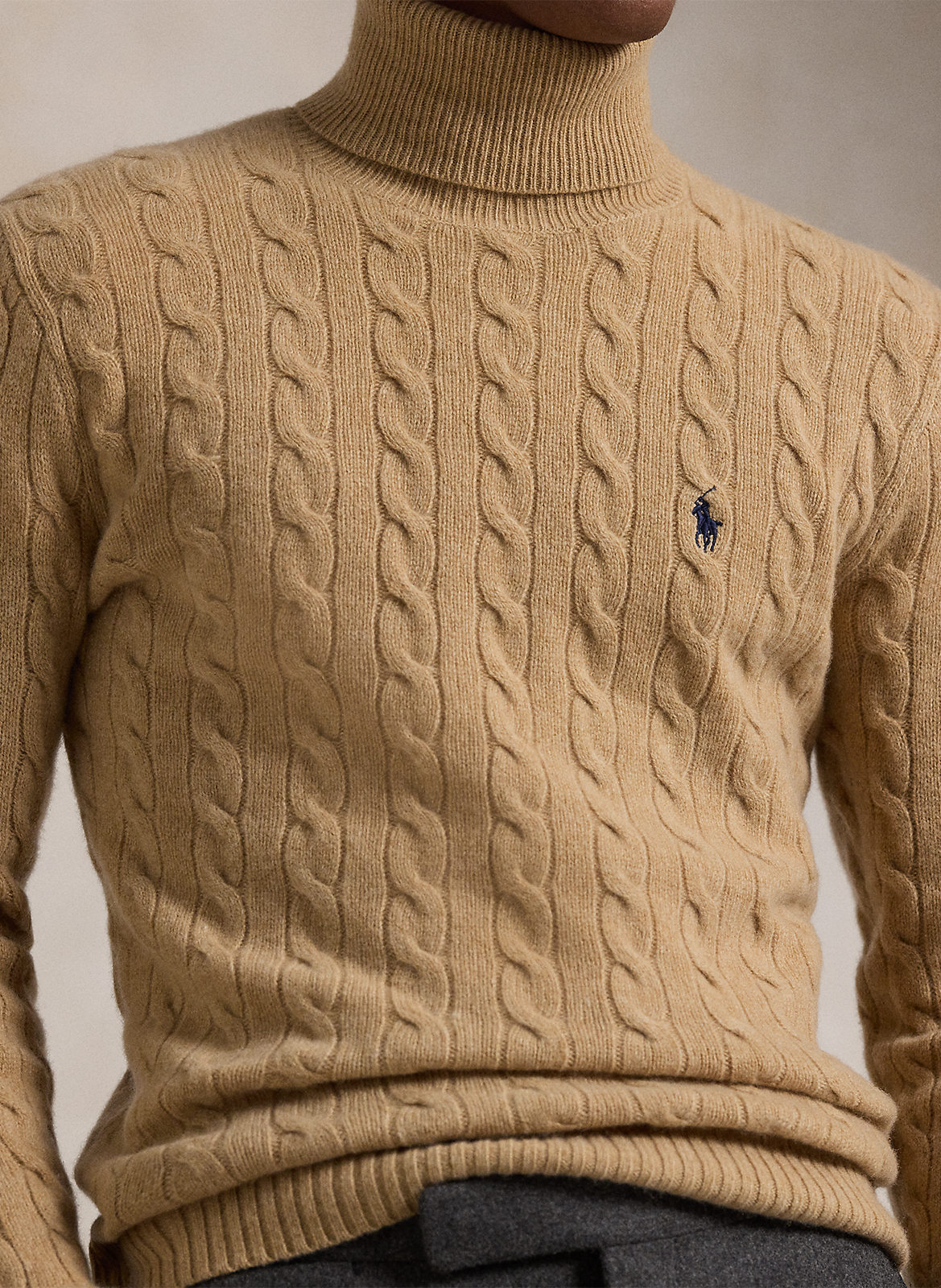 High-neck wool-blend sweater POLO RALPH LAUREN Brown