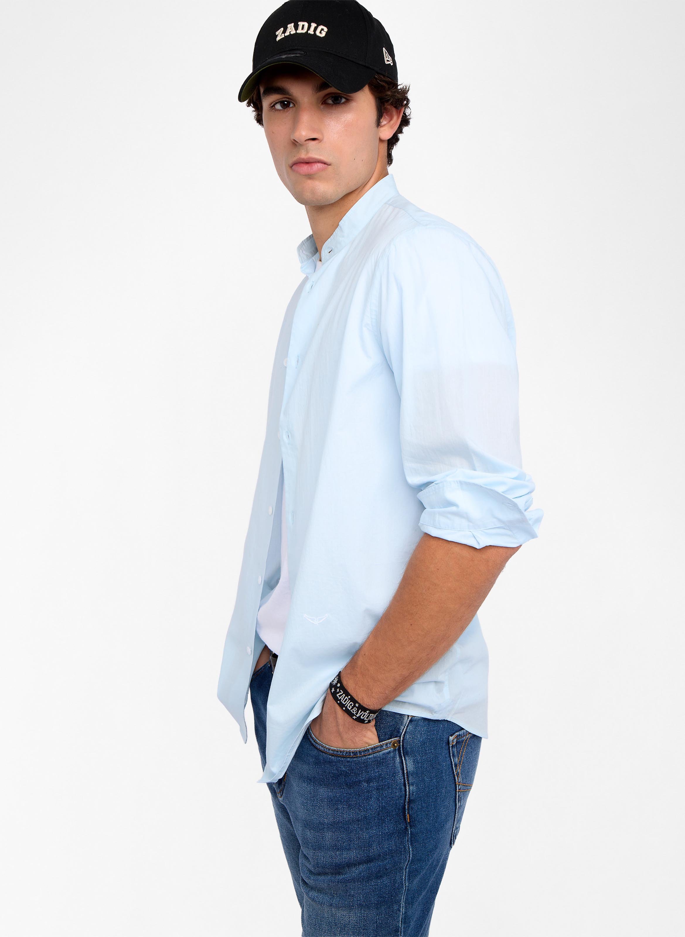 Solid straight button-up shirt ZADIG&VOLTAIRE Blue