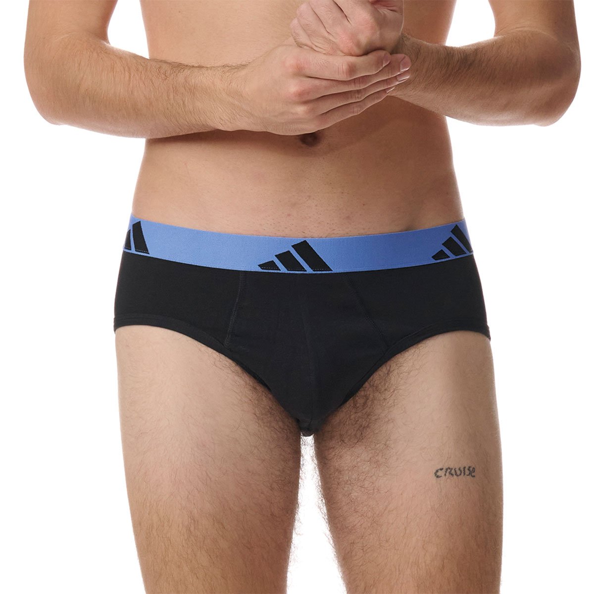Set of 3 men's active flex cotton adidas sport briefs ADIDAS UNDERWEAR Black