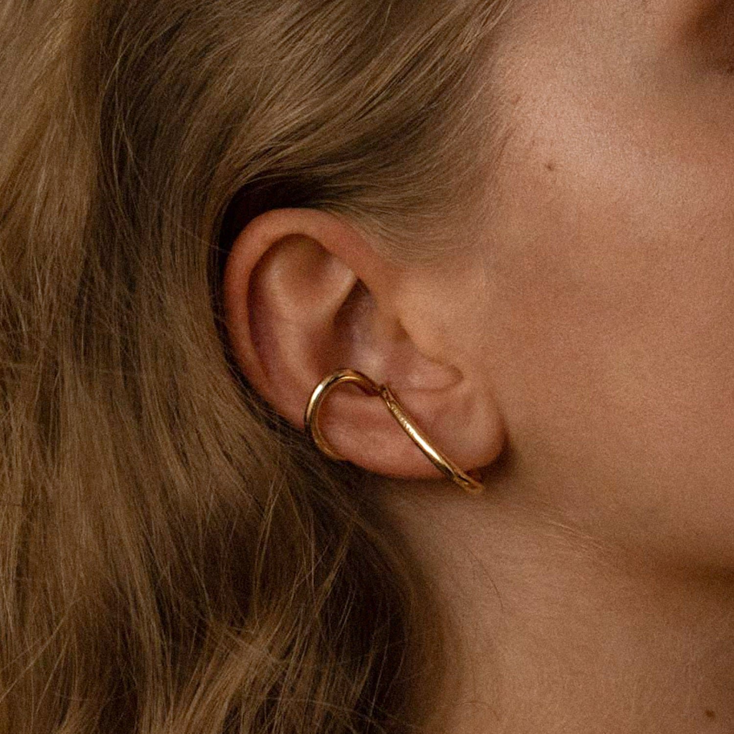 Earcuff gauche, plaqué or 2mm MAYRENA Doré