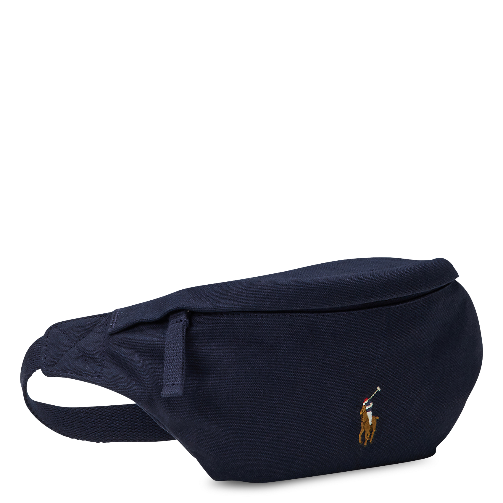 Sac banane unie à logo brodé en coton Bleu