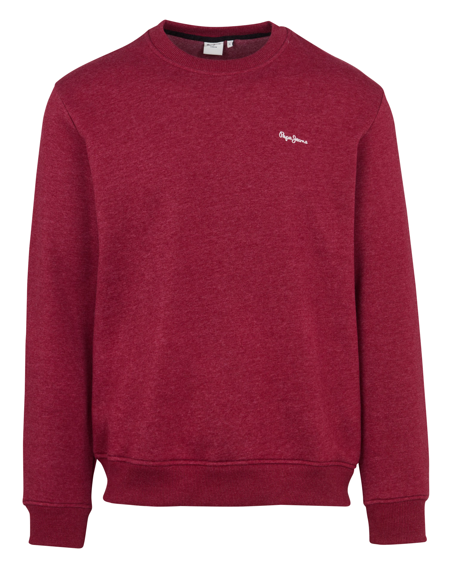 Sweat droit col rond brodé en coton mélangé PEPE JEANS Rouge