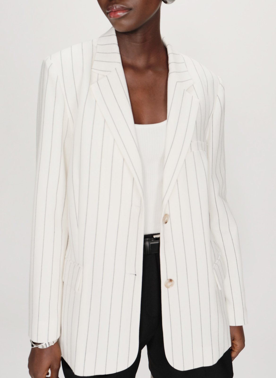 Plain straight blazer GRACE ET MILA White