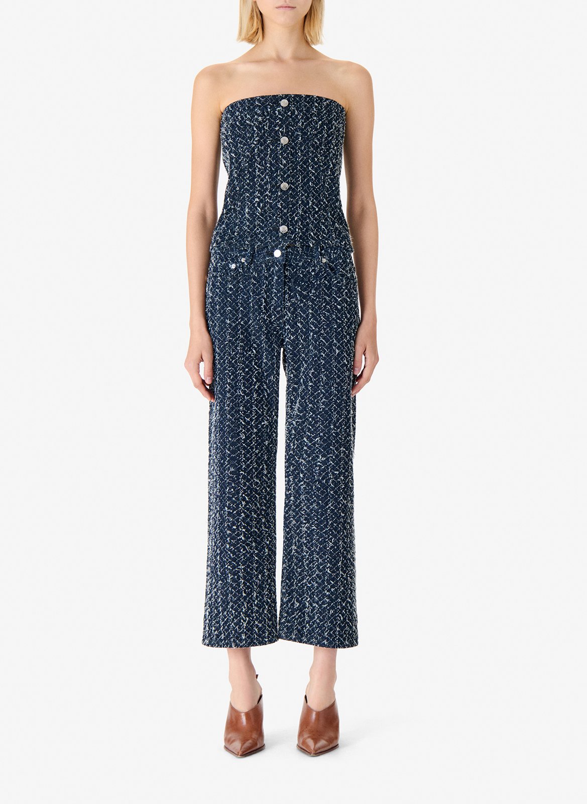 <p>Hose in 7/8-Länge aus Tweed</p> IRO Blau