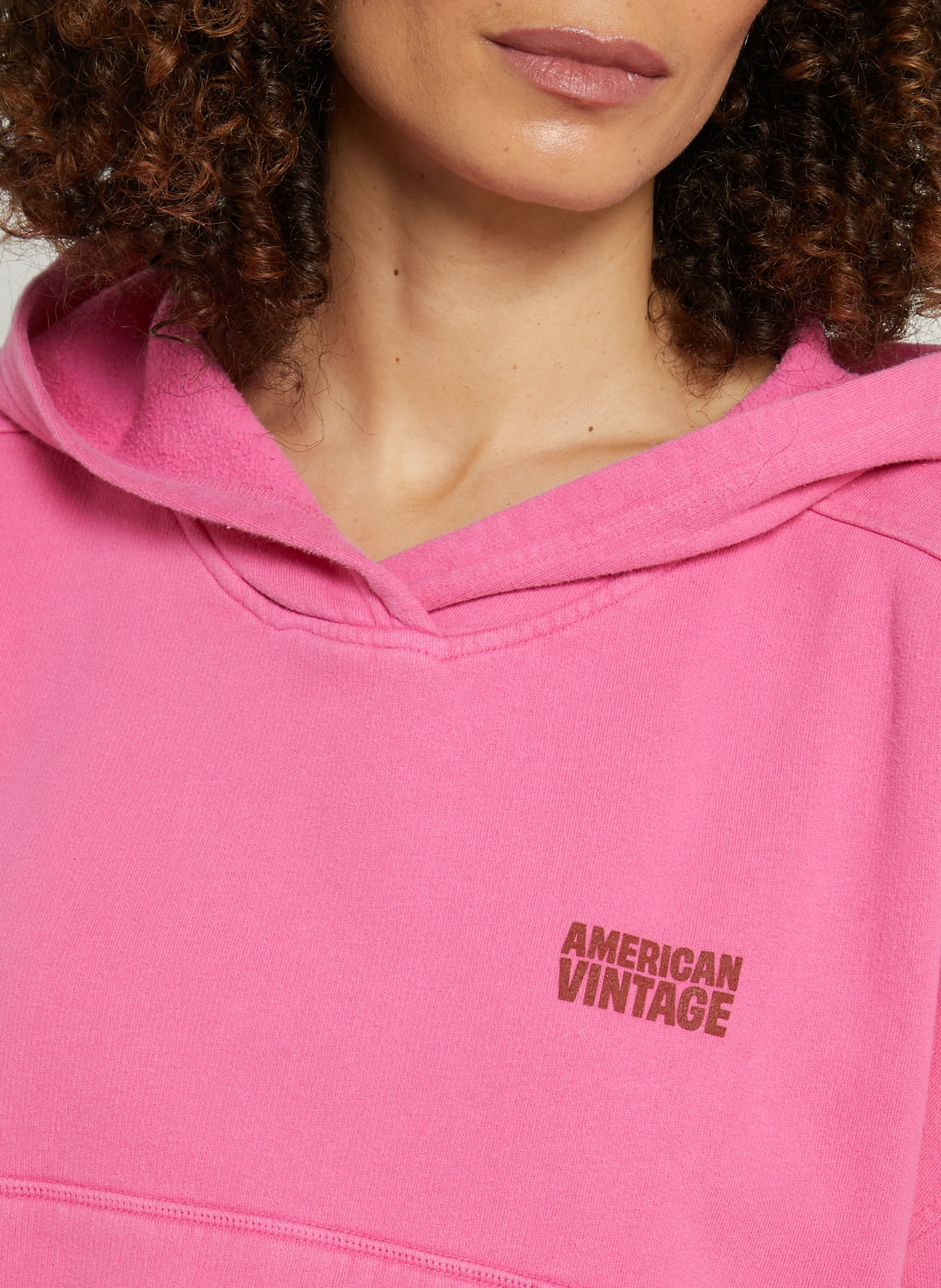 Oversize-Kapuzensweatshirt AMERICAN VINTAGE Rosa