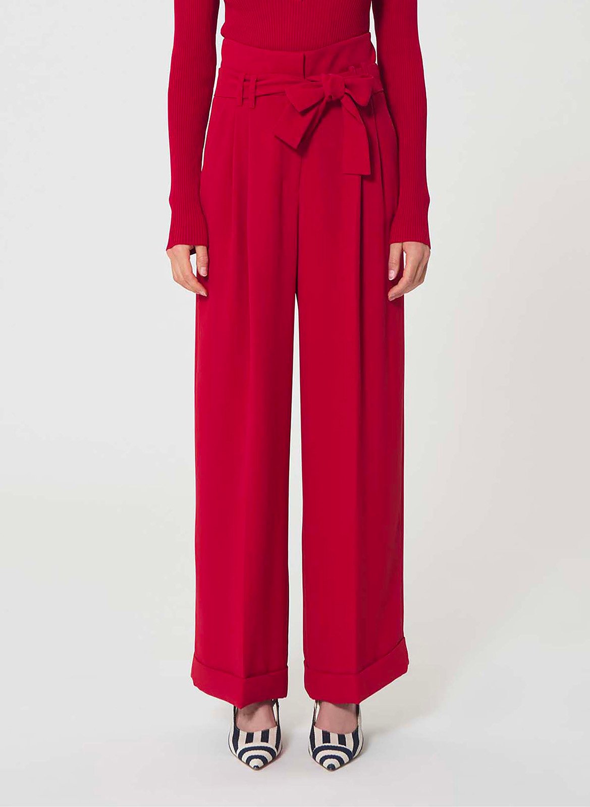 Damorino - Weite Hose aus Crêpe TARA JARMON Rot