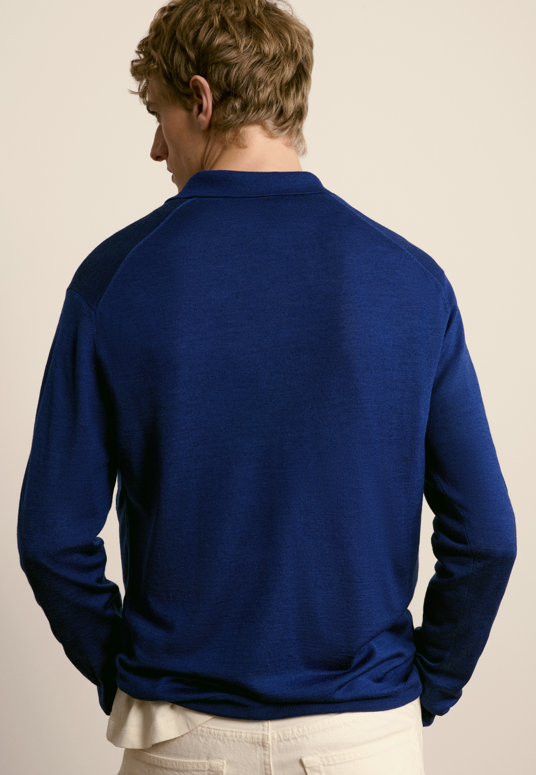 Wool and silk polo neck sweater MAISON MONTAGUT Blue