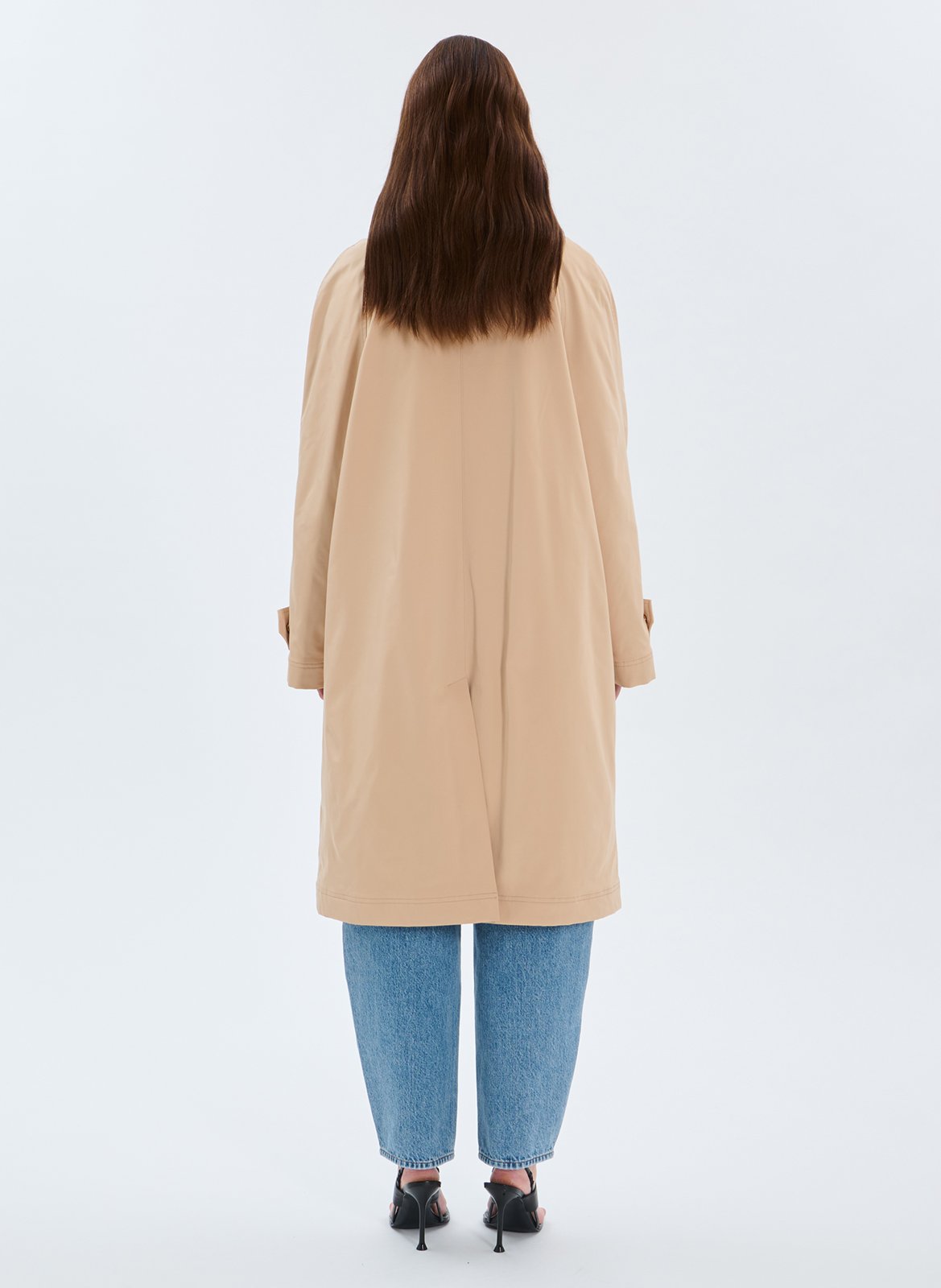 Langer Trenchcoat mit abnehmbarer Kapuze ZAPA Beige