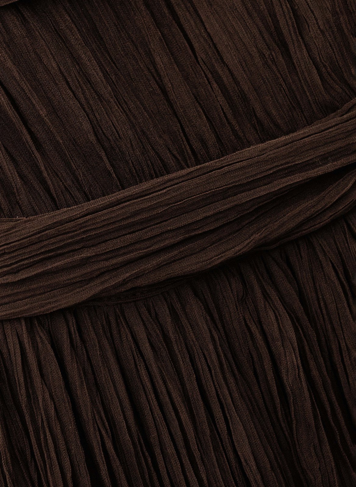 Lange geplooide mouwloze effen jurk BA&SH Bruin