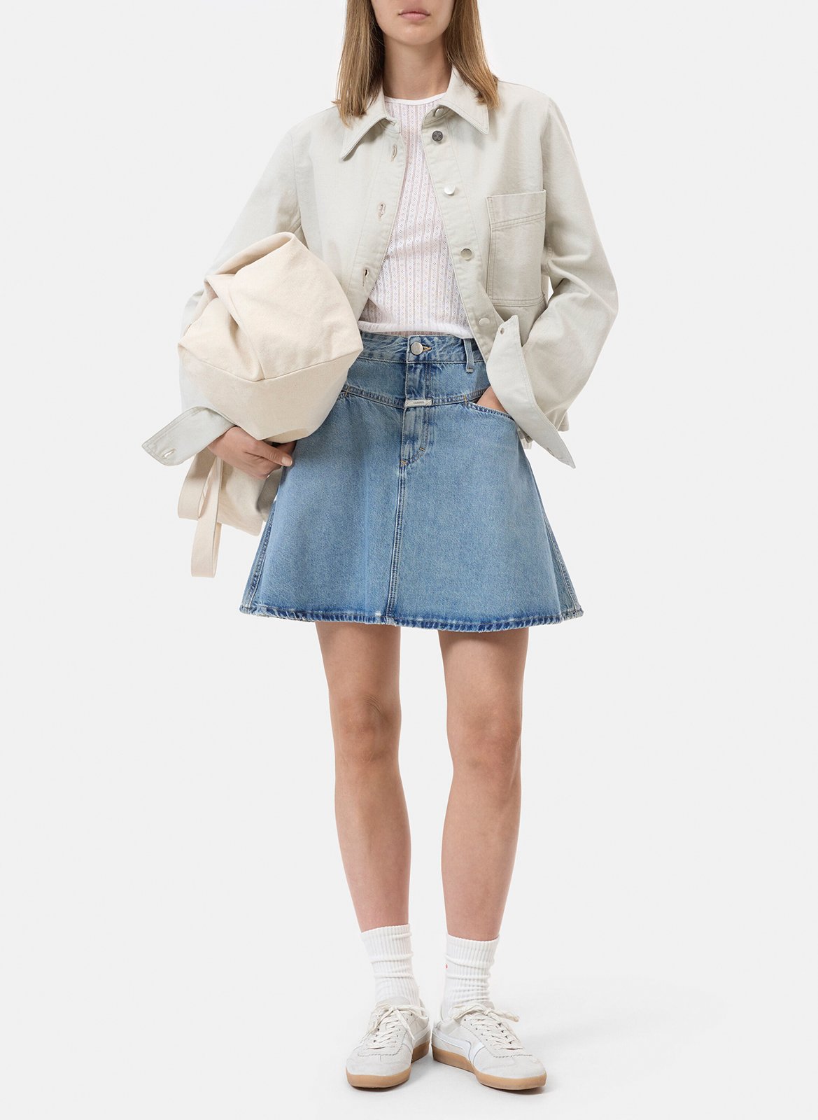 Korte rok van katoen en gerecycled katoen CLOSED Blauw