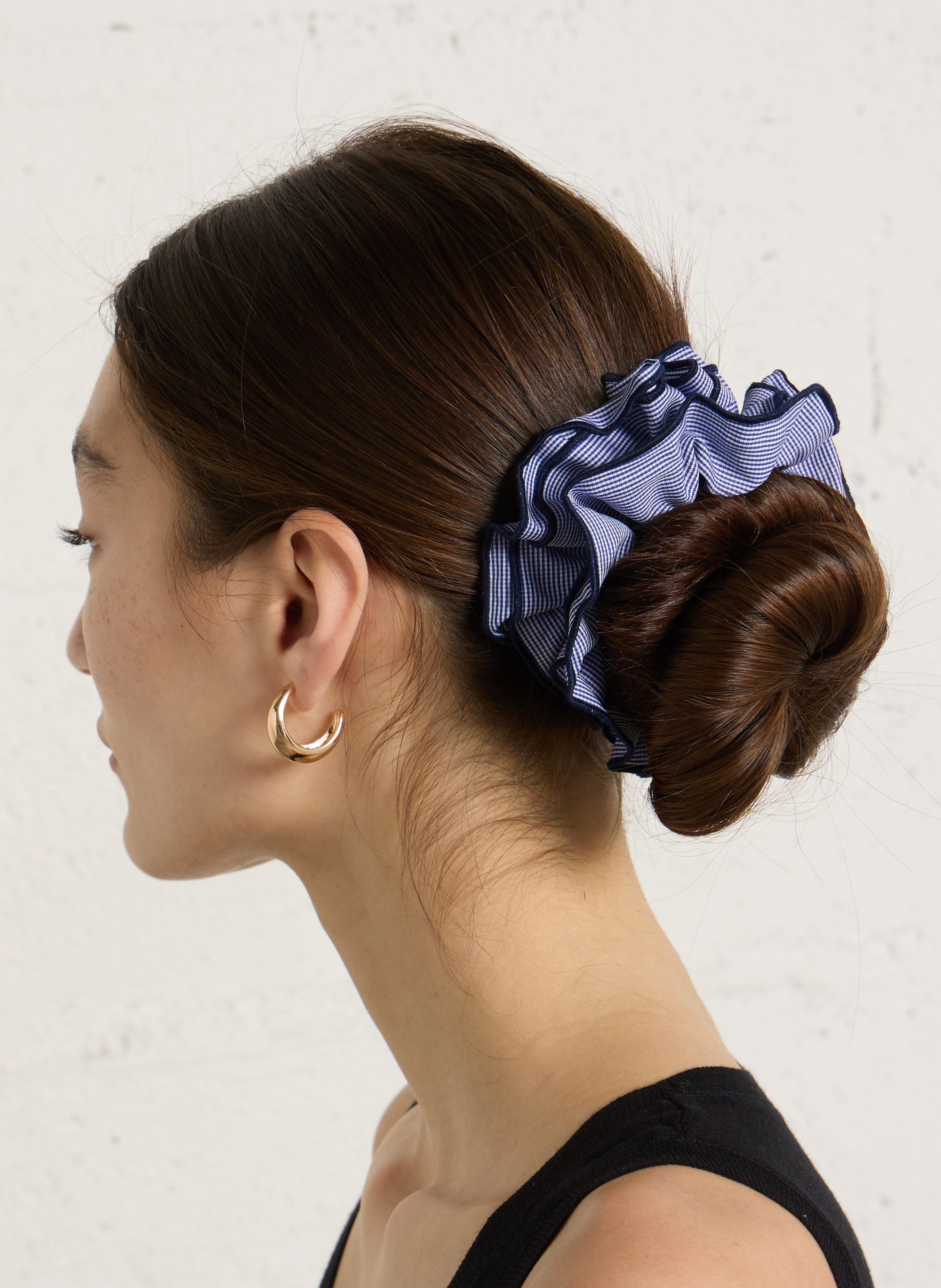 Bedruckter Scrunchie aus Baumwolle CHOU AU CARRE Blau