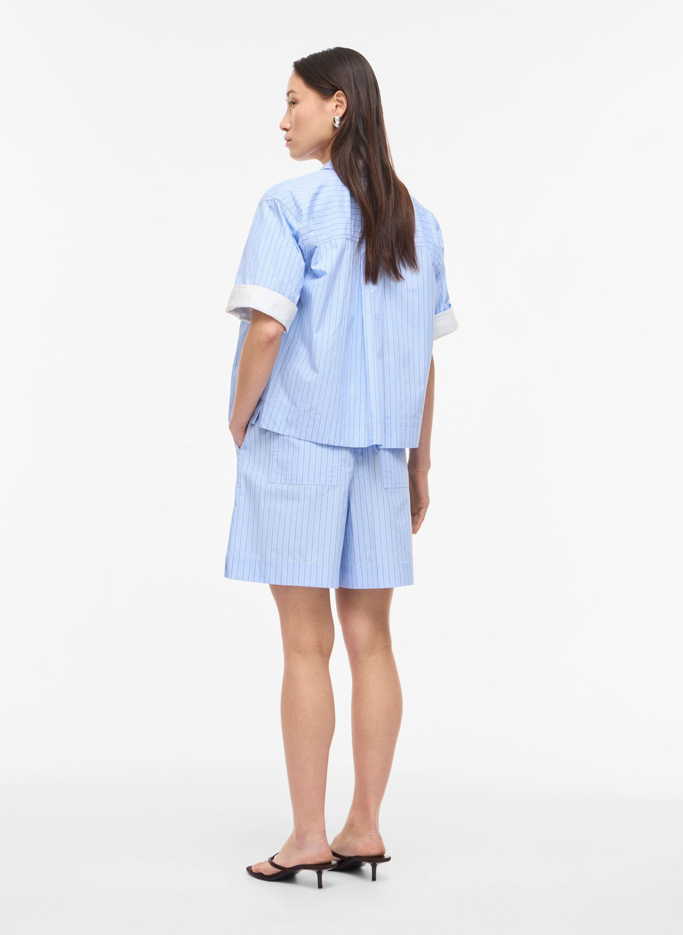 Short large en coton ROUGE EDIT Bleu