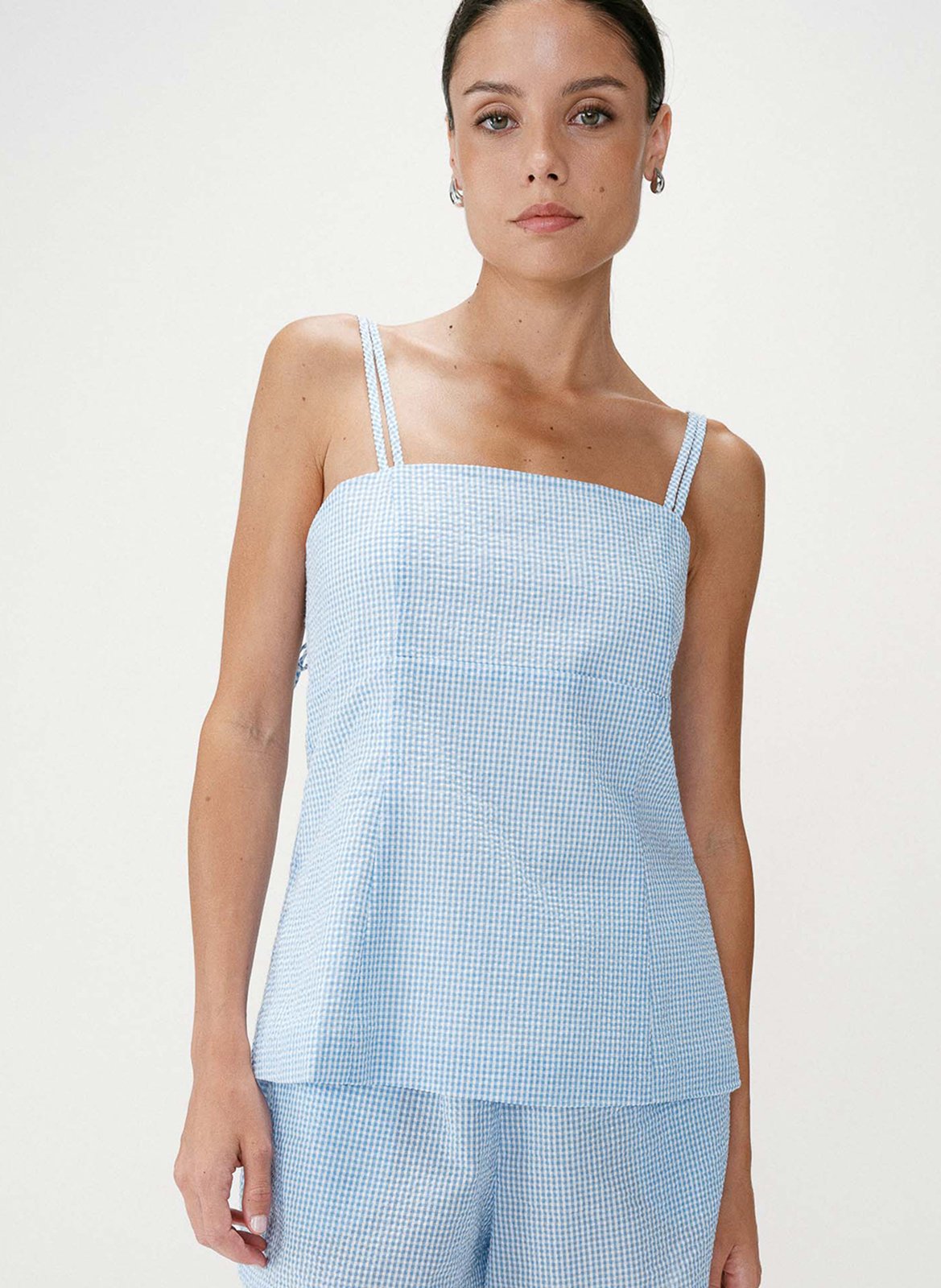 Débardeur encolure carré en coton GRACE ET MILA