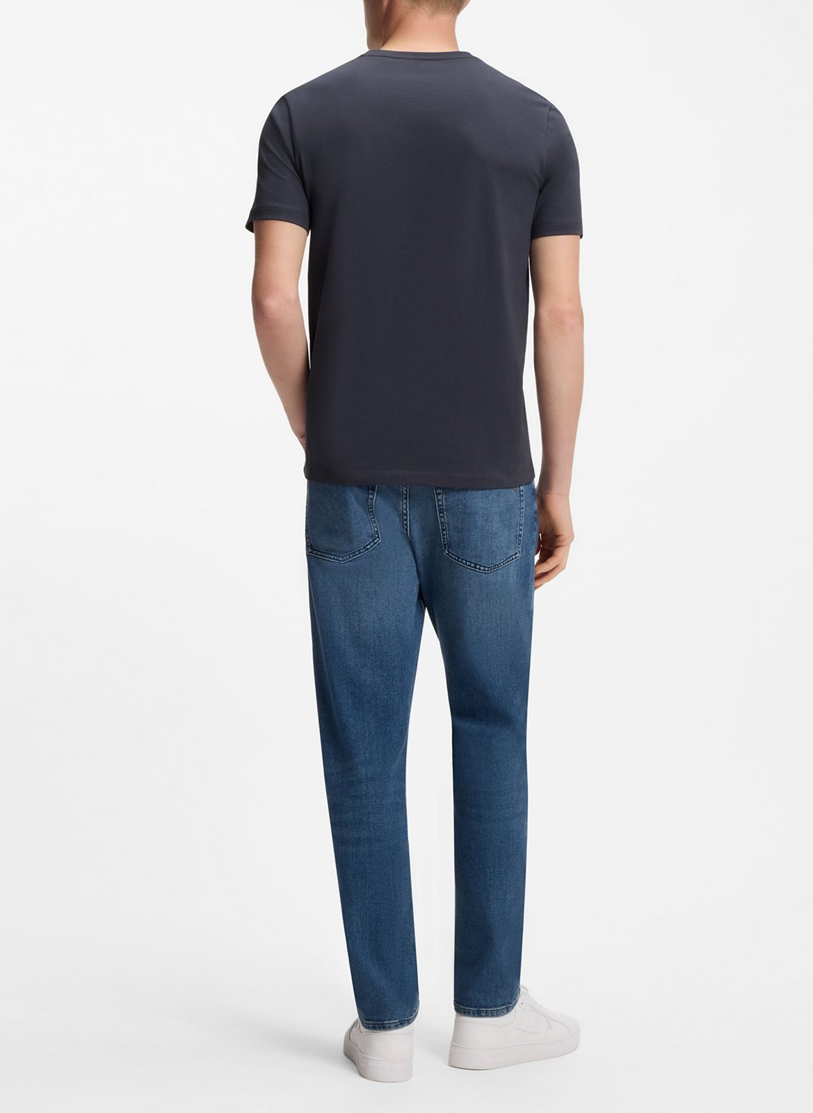 Short-sleeved round-neck cotton T-shirt | Blue BOSS Men