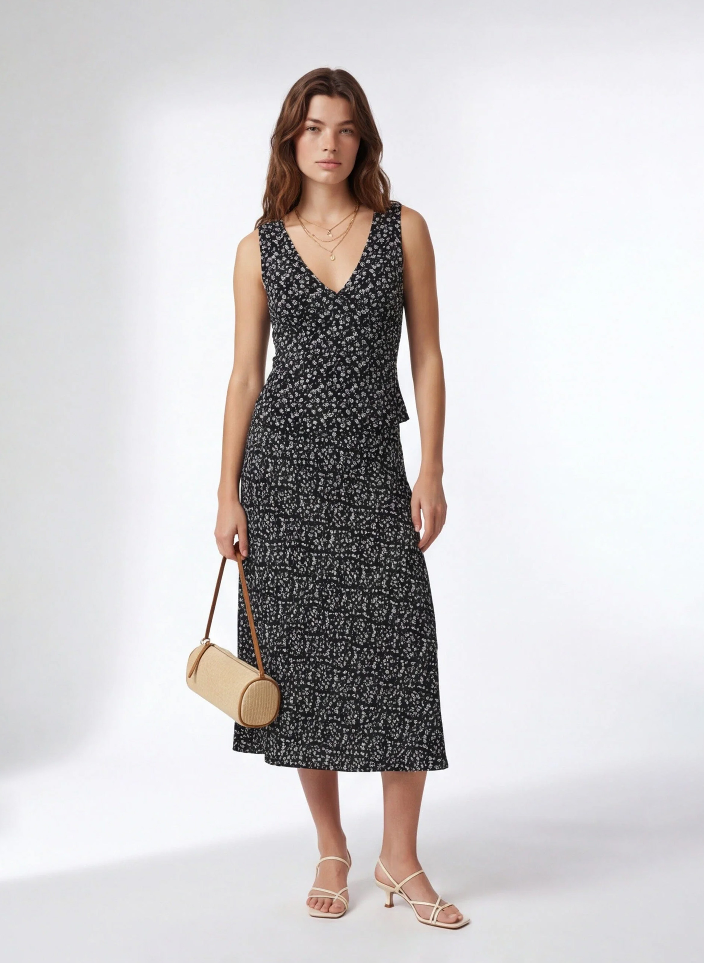 Top mit Blumendruck und V-Ausschnitt KOOKAI Schwarz