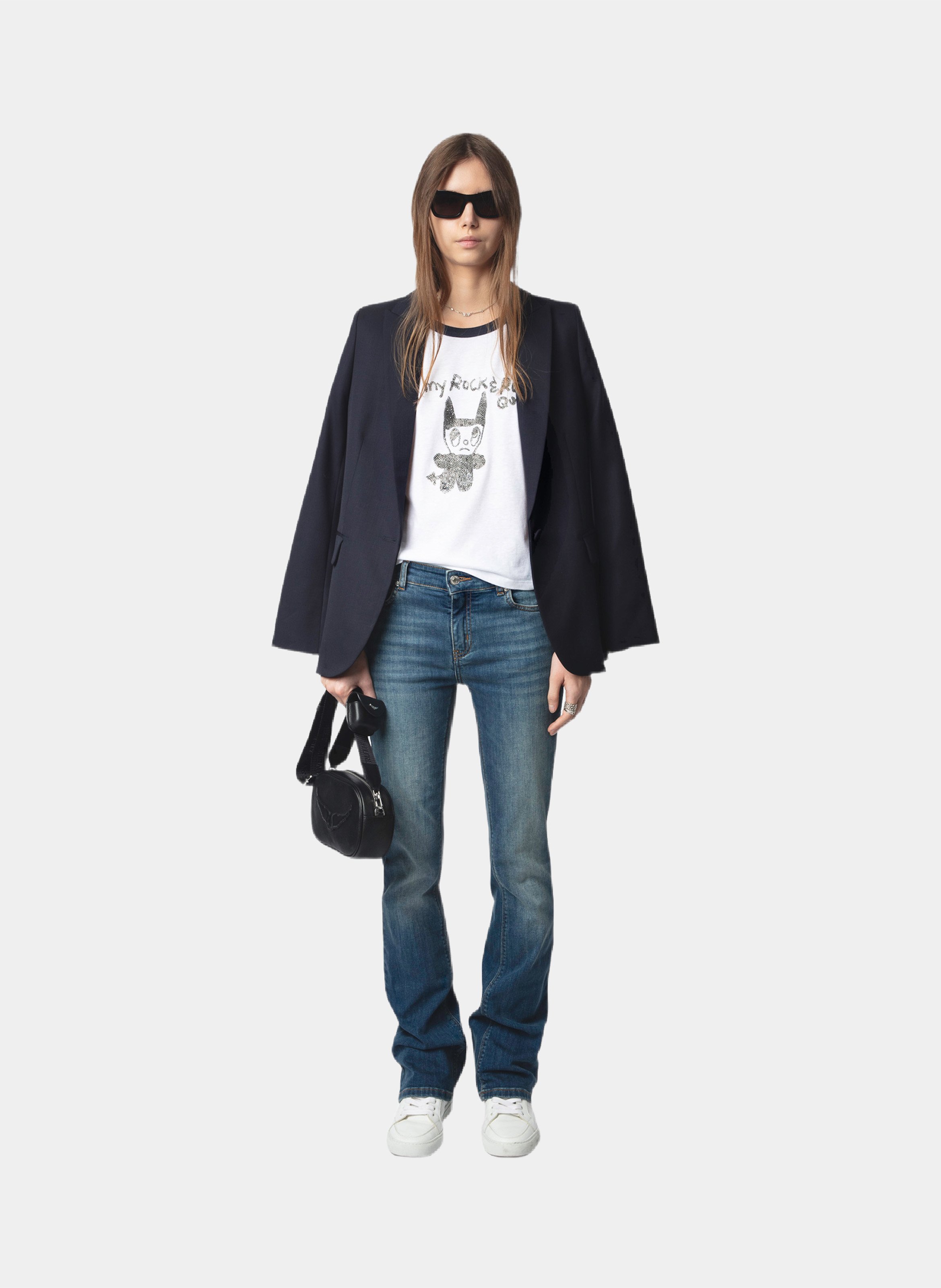 Straight T-shirt with rhinestones ZADIG&VOLTAIRE White