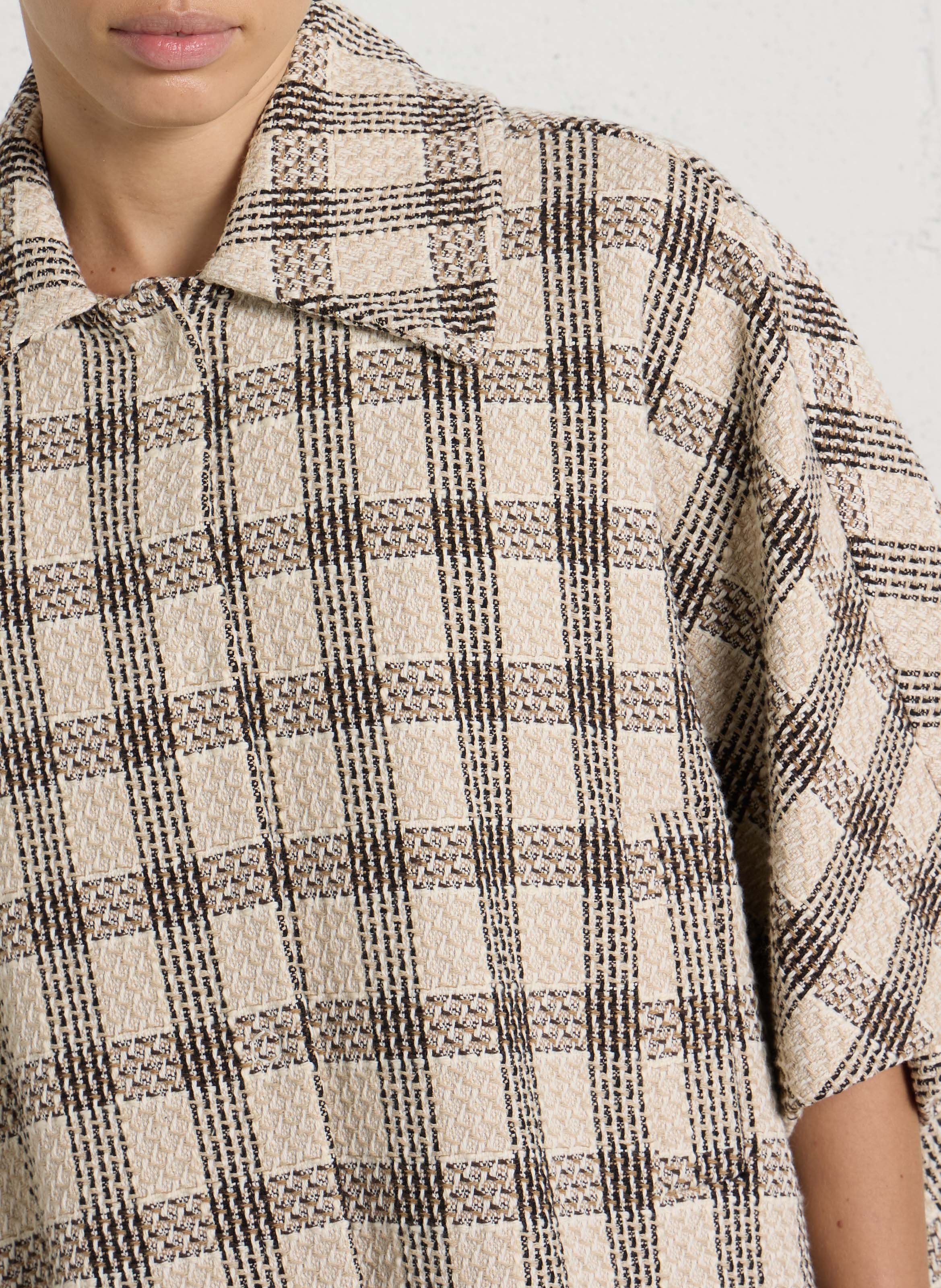 Printed cape-style jacket PLEASE Beige