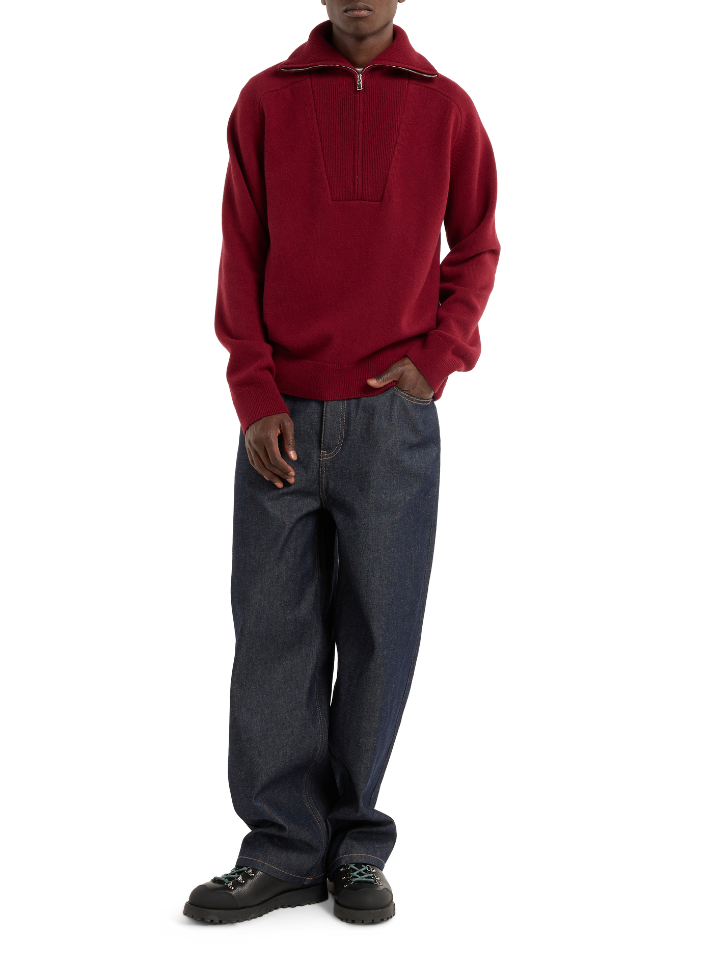 High-neck wool sweater SAISON 1865 Red