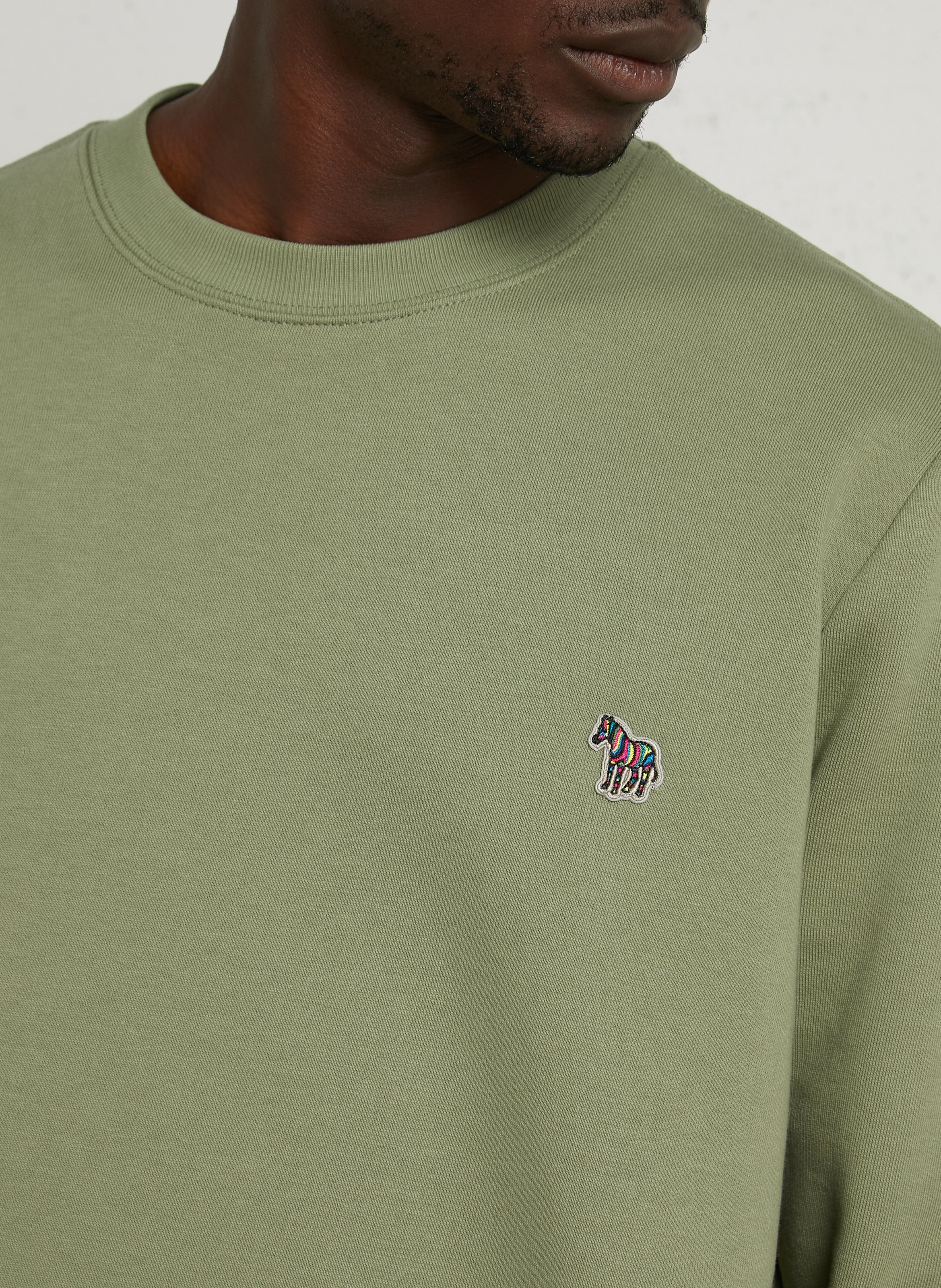 Sweat col rond en coton bio PAUL SMITH Vert
