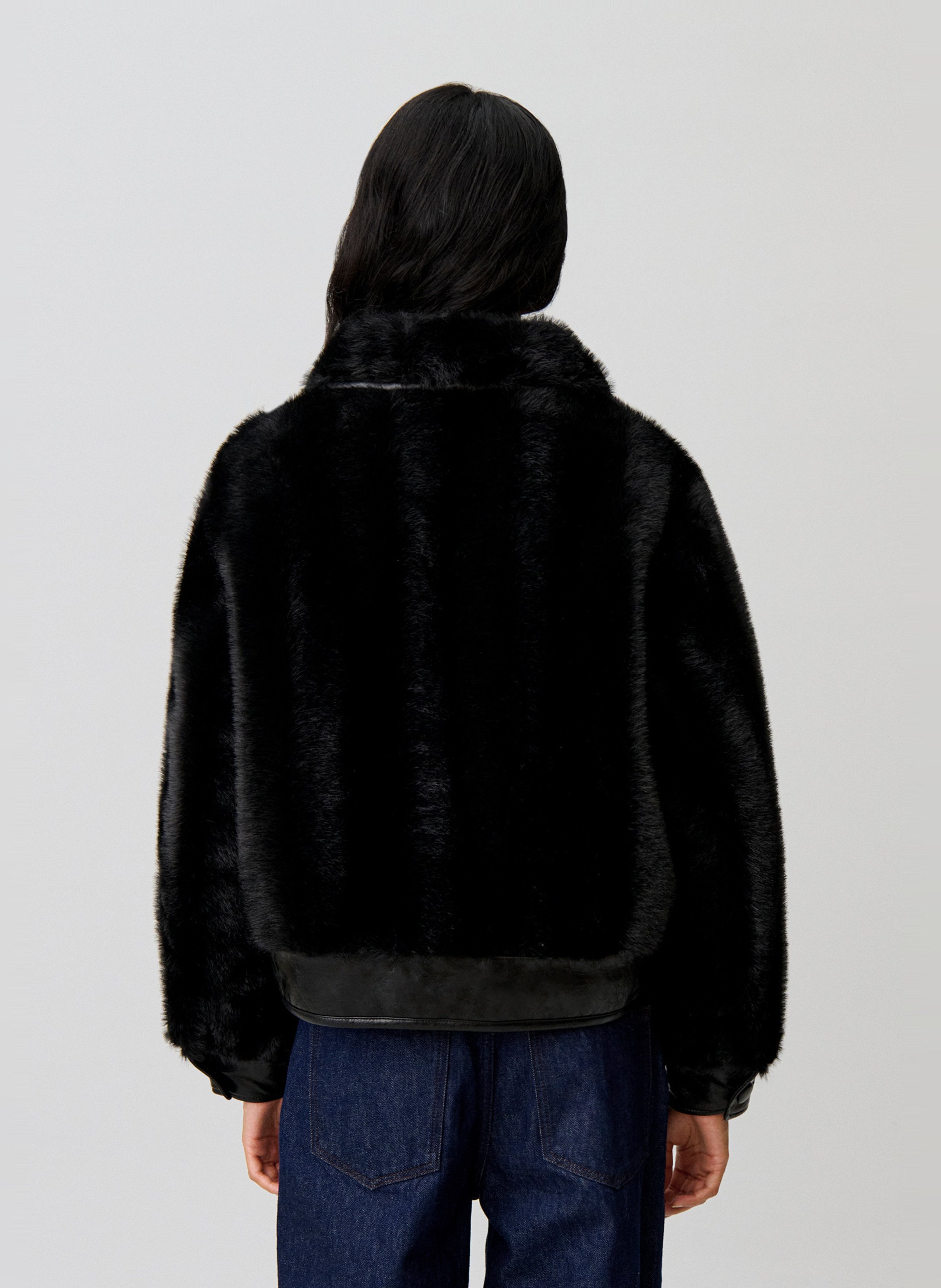 Veste courte en fausse fourrure CLAUDIE PIERLOT Noir