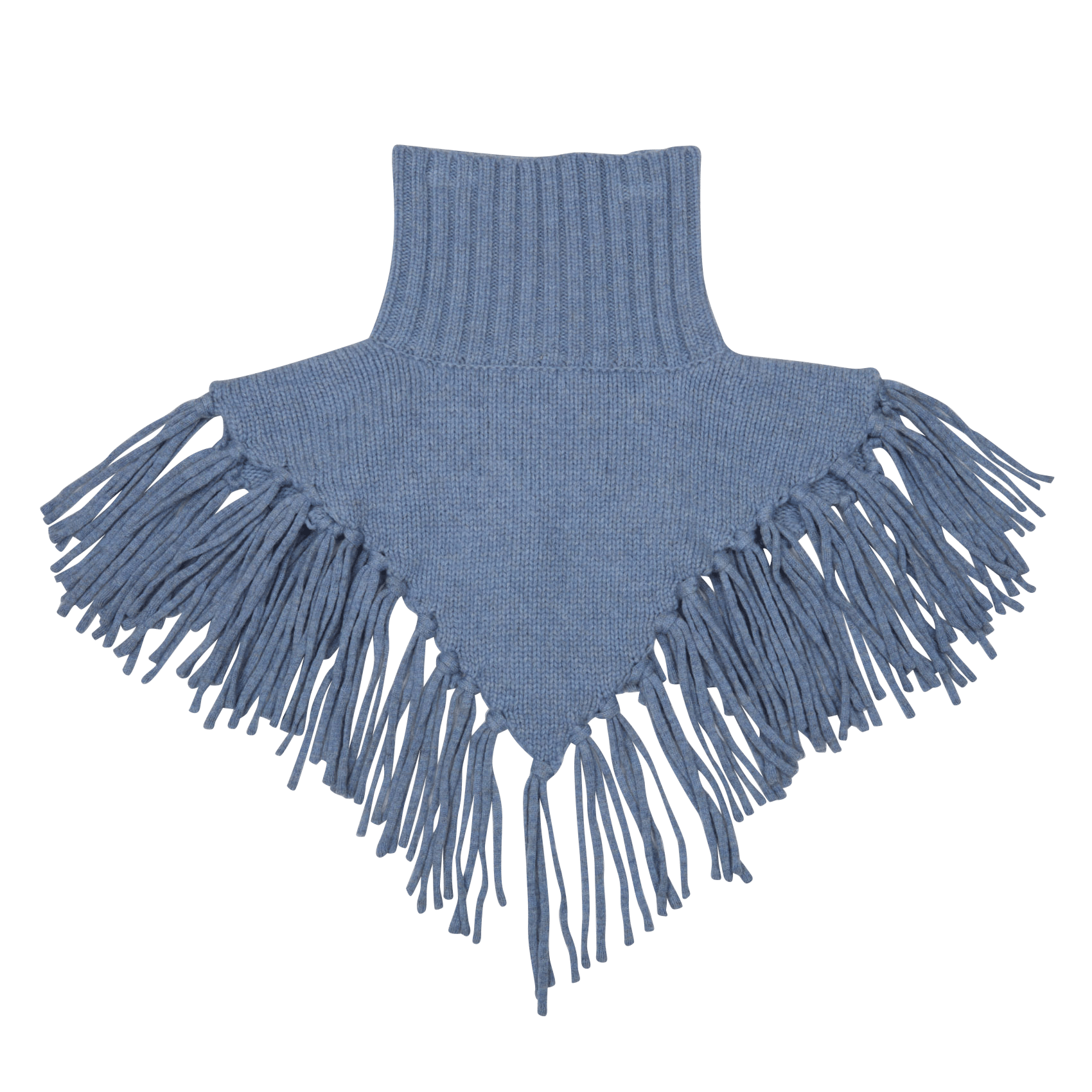Tour de coup à franges en laine | Bleu BERENICE Femme