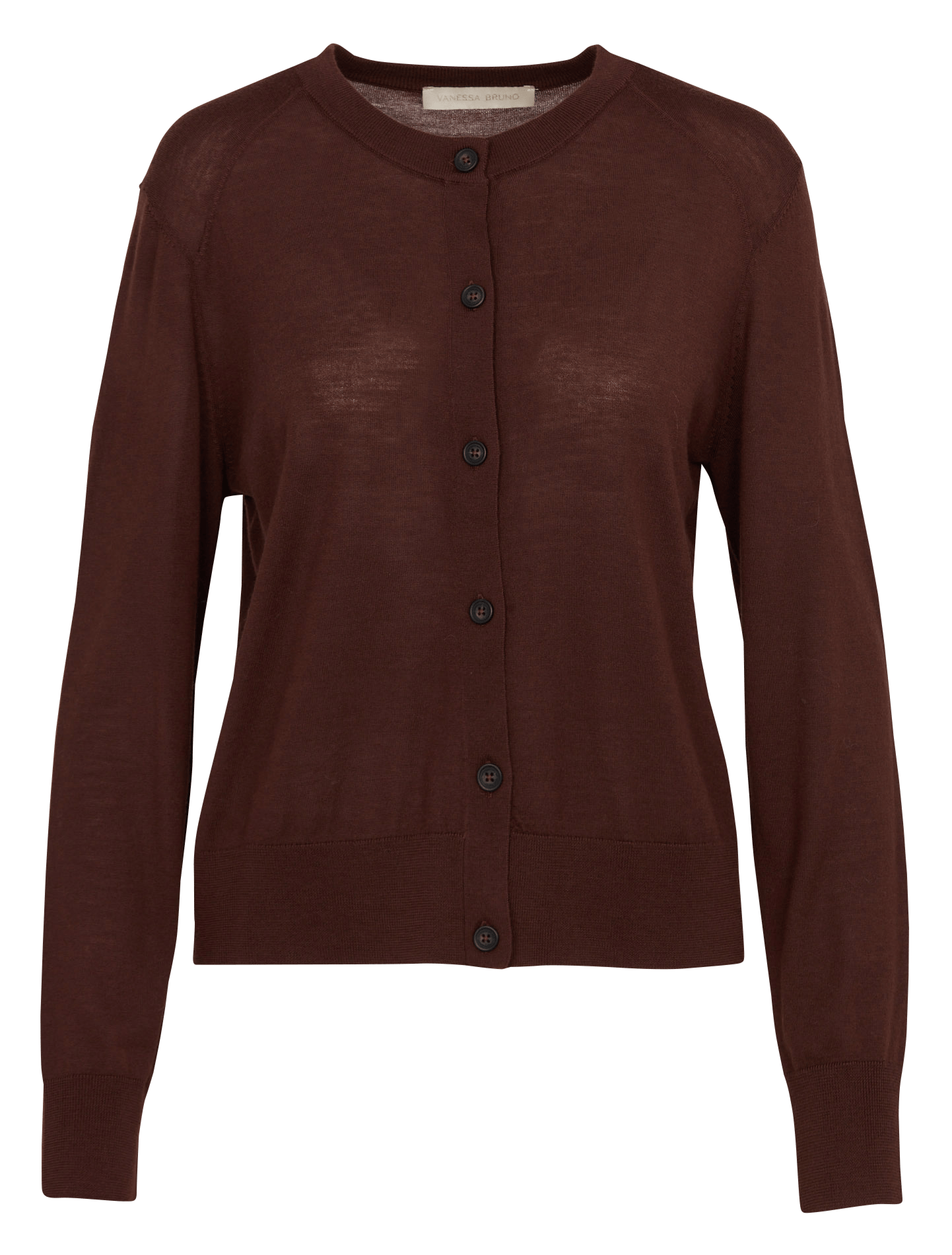 Cardigan droit en laine VANESSA BRUNO Marron