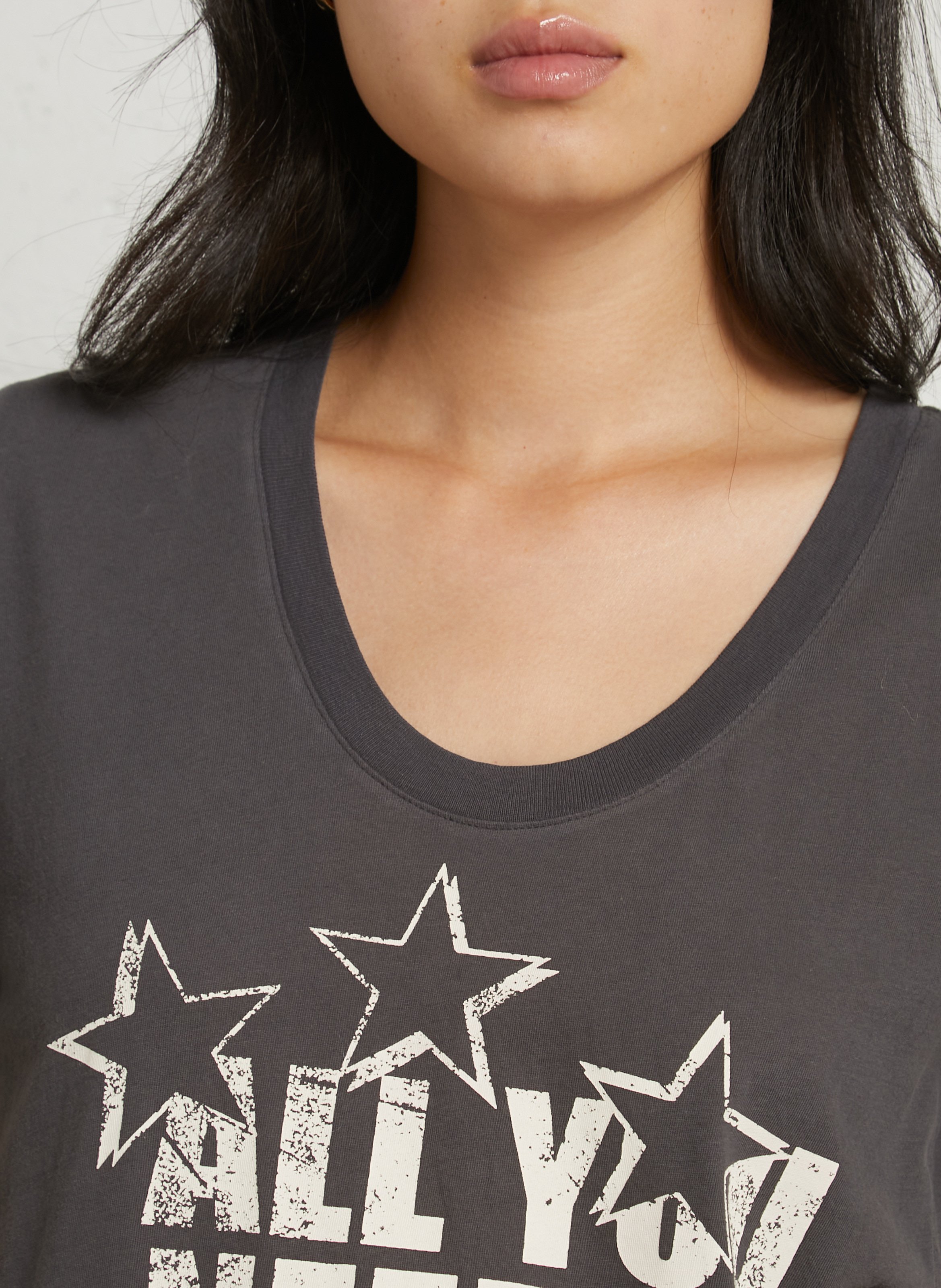 Tee-shirt imprimé en coton bio LEON & HARPER Gris