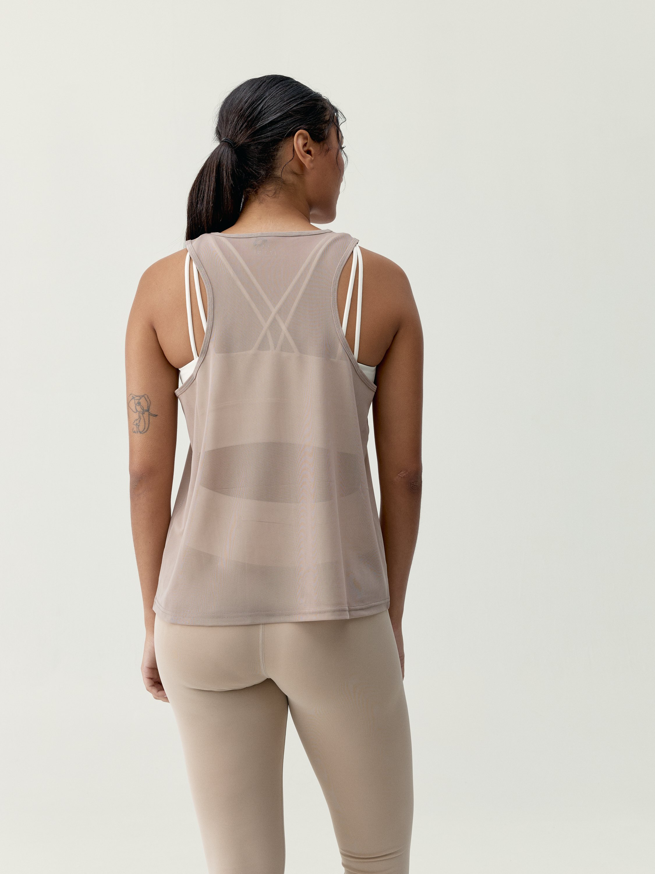 Transparent tank top BORN Beige