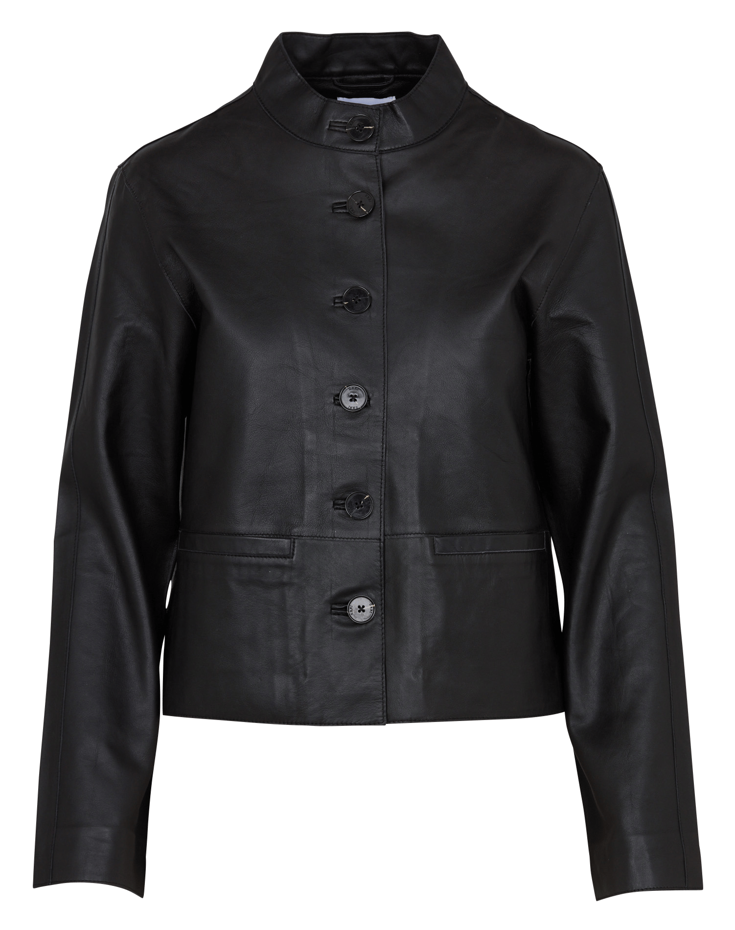 Straight leather jacket IKKS Black