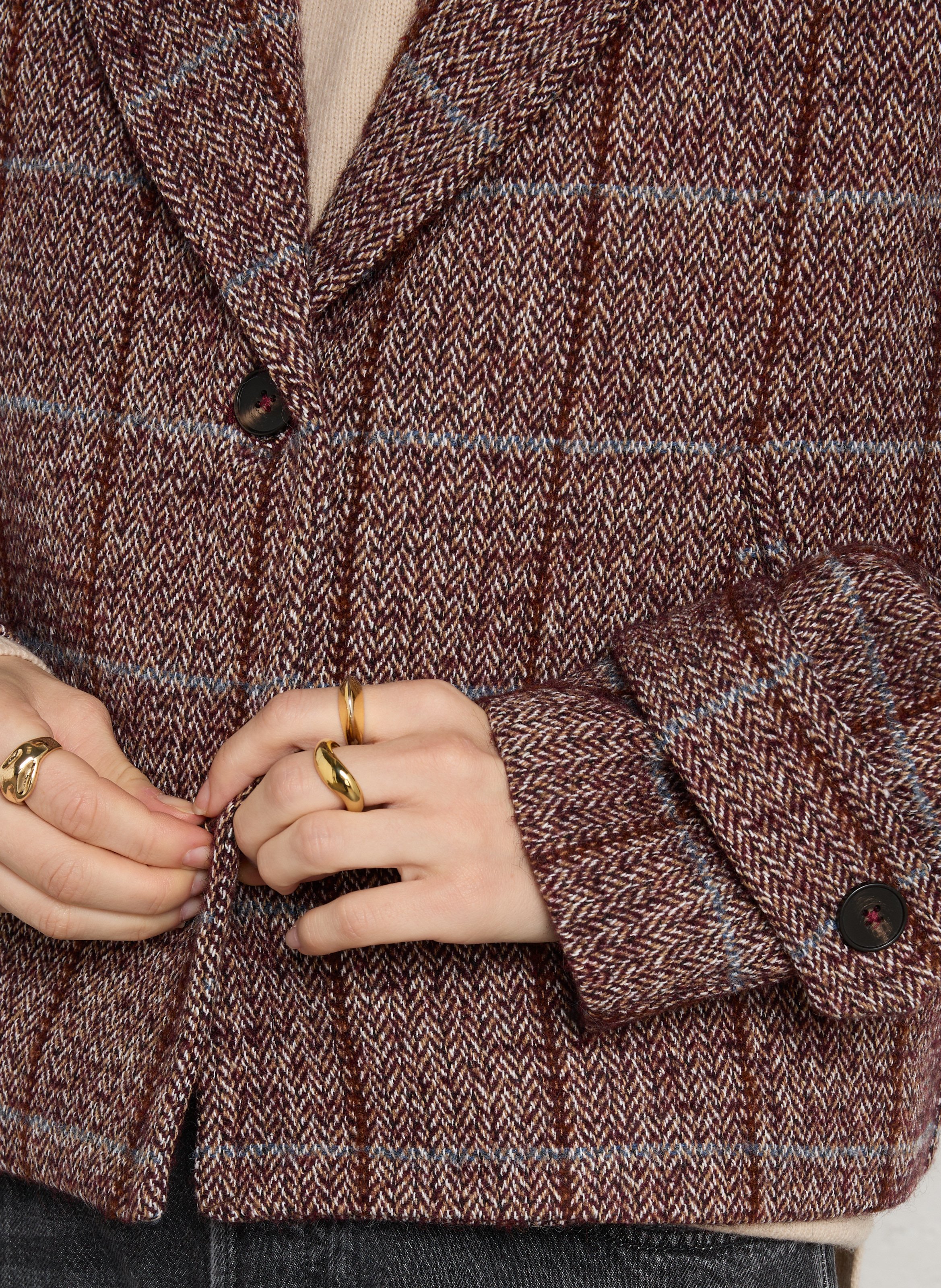 Oversized short checked coat MAISON HOTEL Multicolored