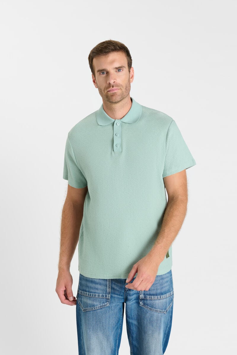 Button-Down Shirt Collar Polo LE TEMPS DES CERISES Blue