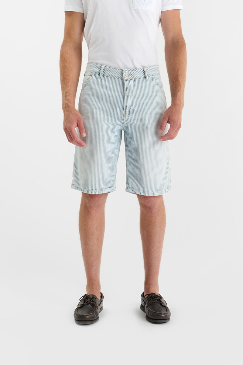 Buttoned denim Bermuda shorts LE TEMPS DES CERISES White