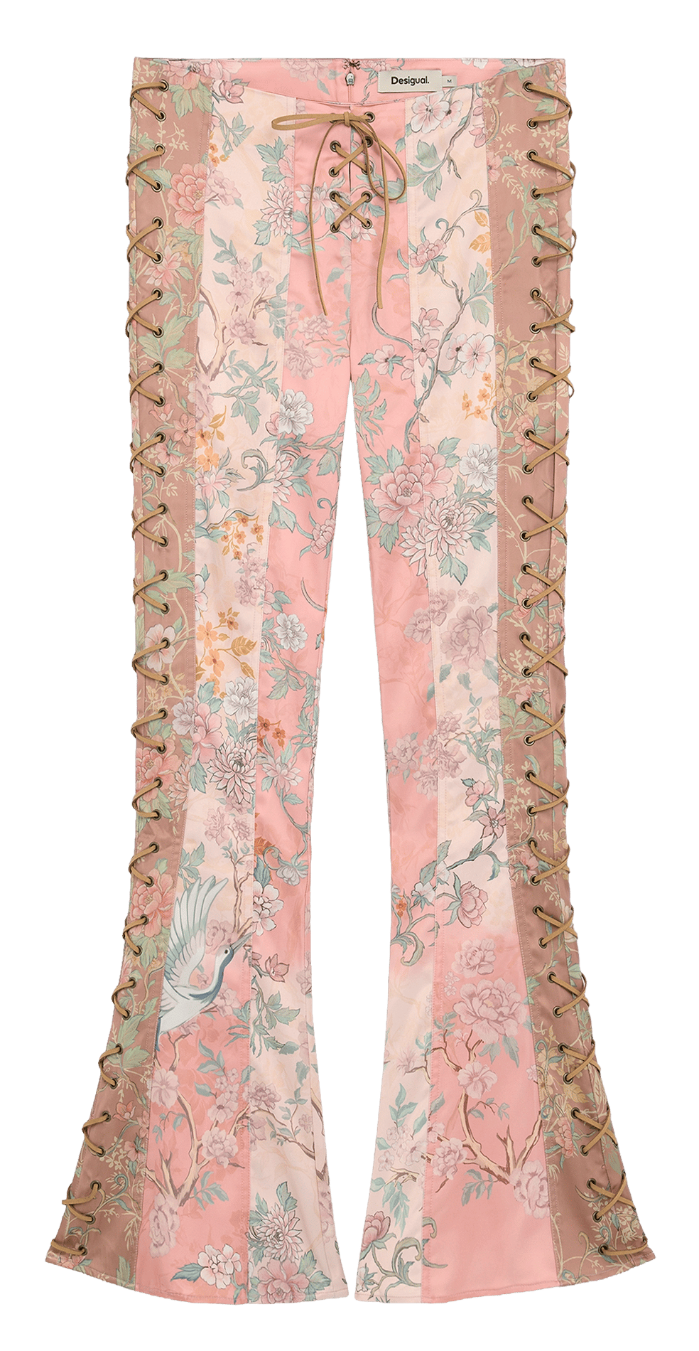 Pantalon flare imprimé à lacets DESIGUAL Blanc