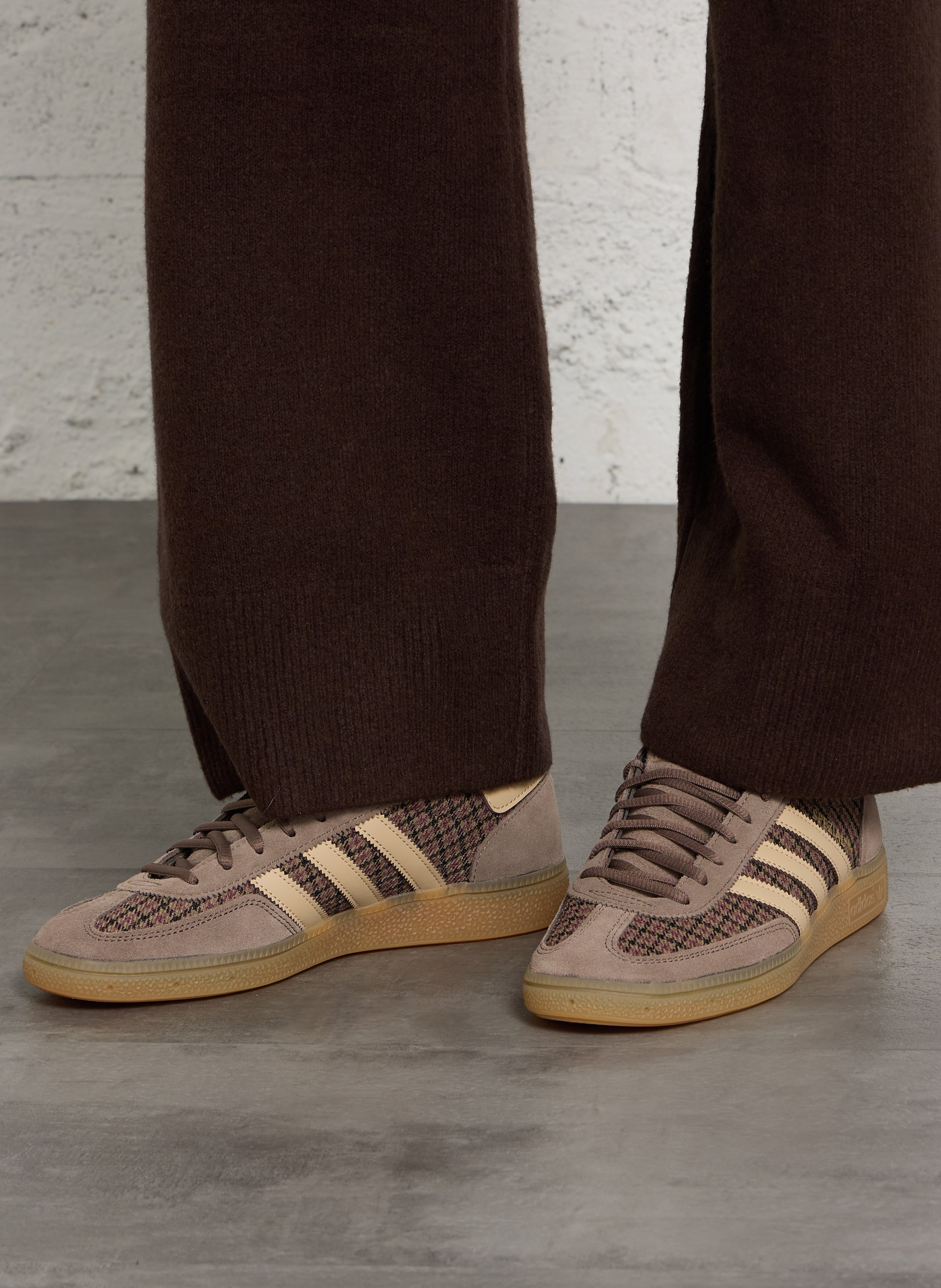 Baskets basses bi-matière à motif ADIDAS Marron
