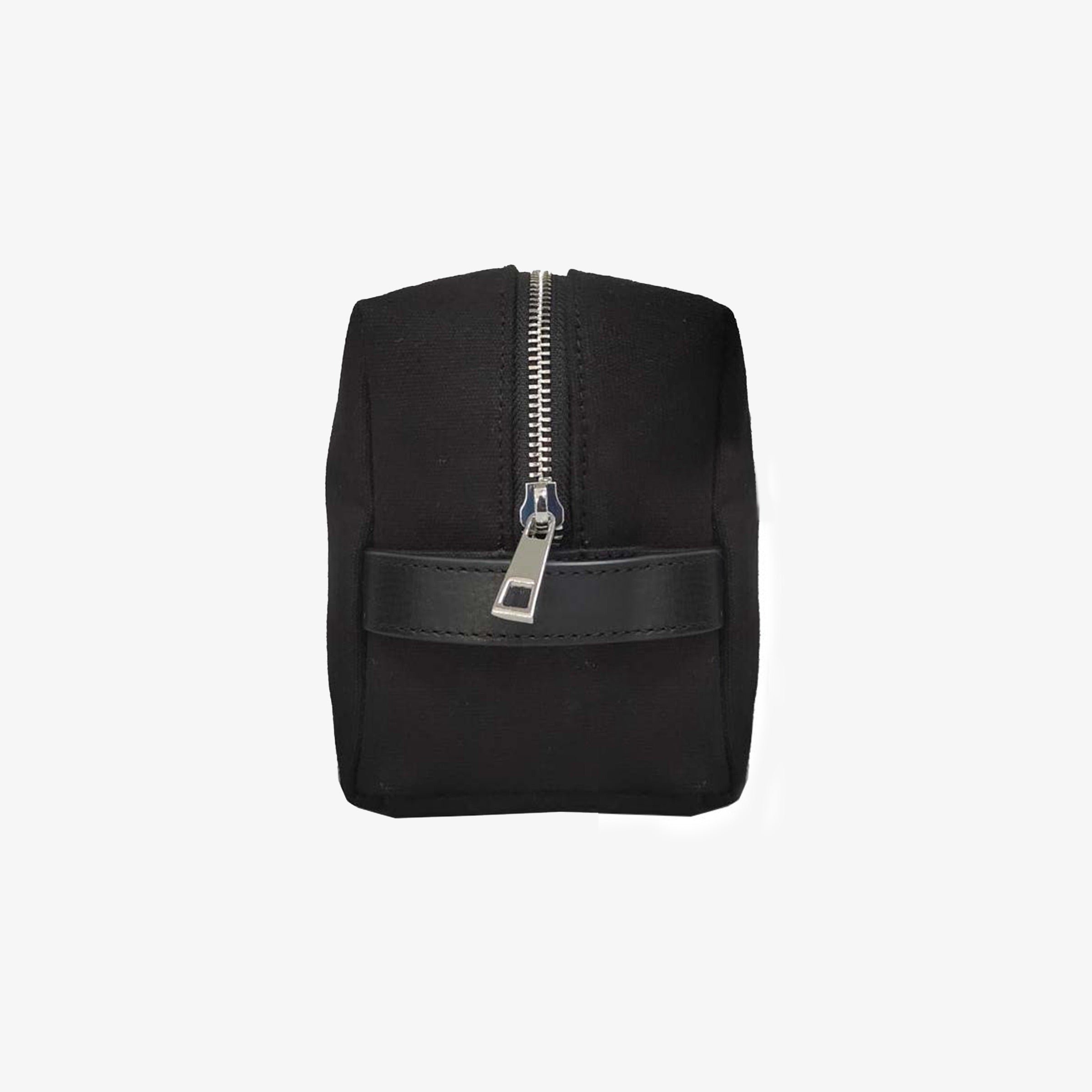 Leather and canvas toiletry bag SERGE BLANCO Black