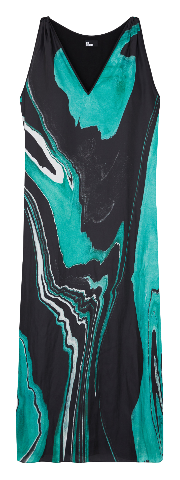Long marble print V-neck dress THE KOOPLES Green