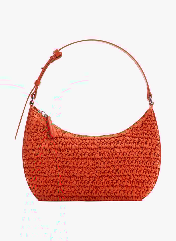 Straw Shoulder Bag Orange Mango Women Place des Tendances