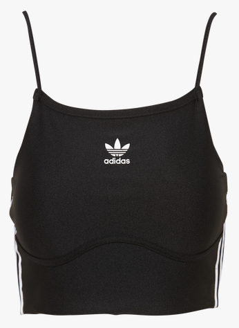 Fitted Square-neck Crop Top Black Adidas - Women