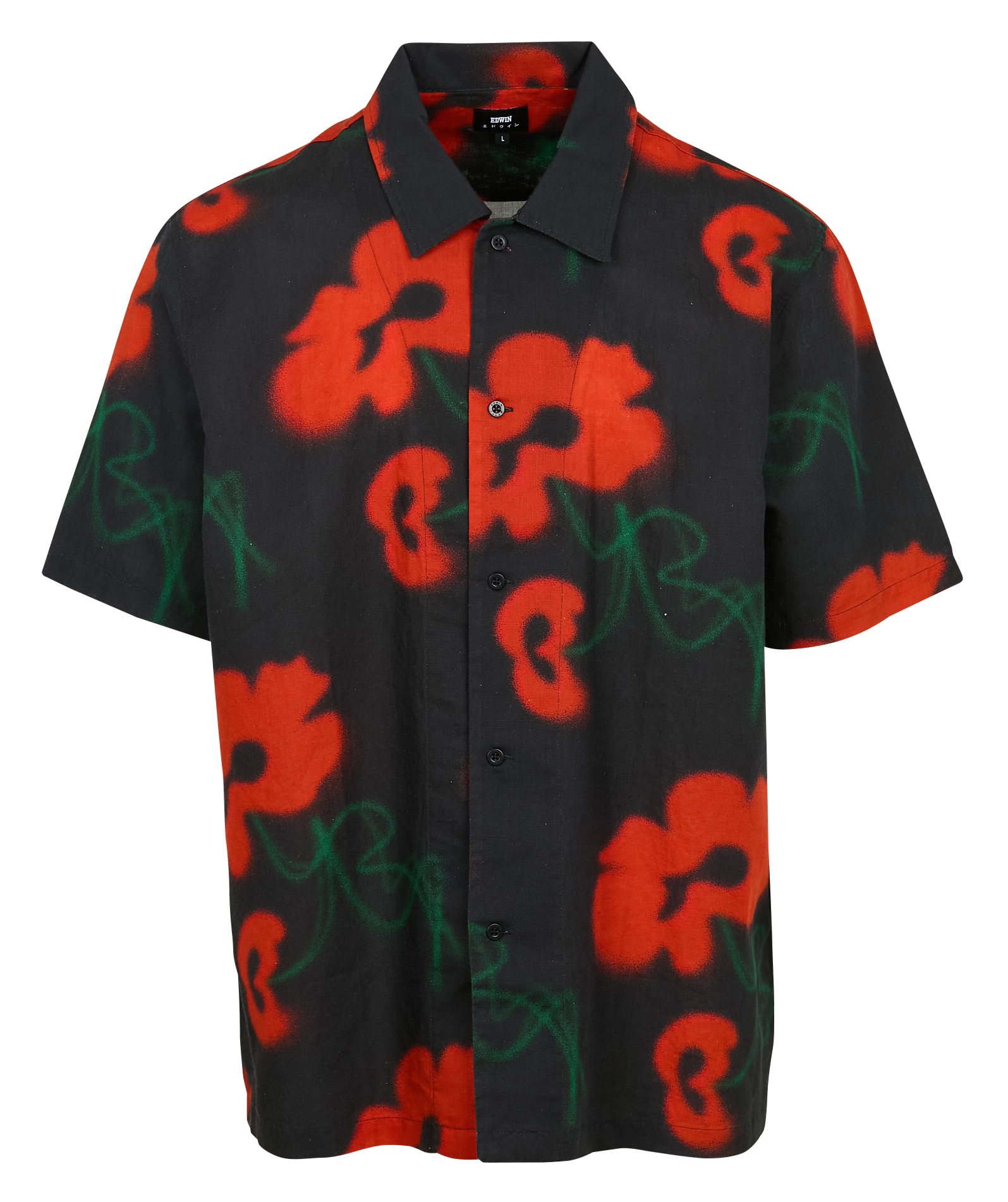 Chemise col classique imprimé floral en lin et en coton mélangés EDWIN Multicolore