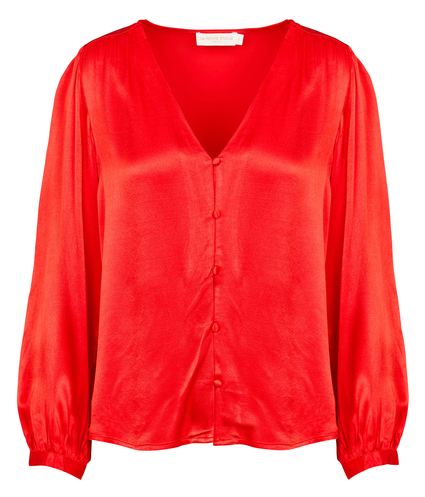 Chemise droite à col V LA PETITE ETOILE Rouge