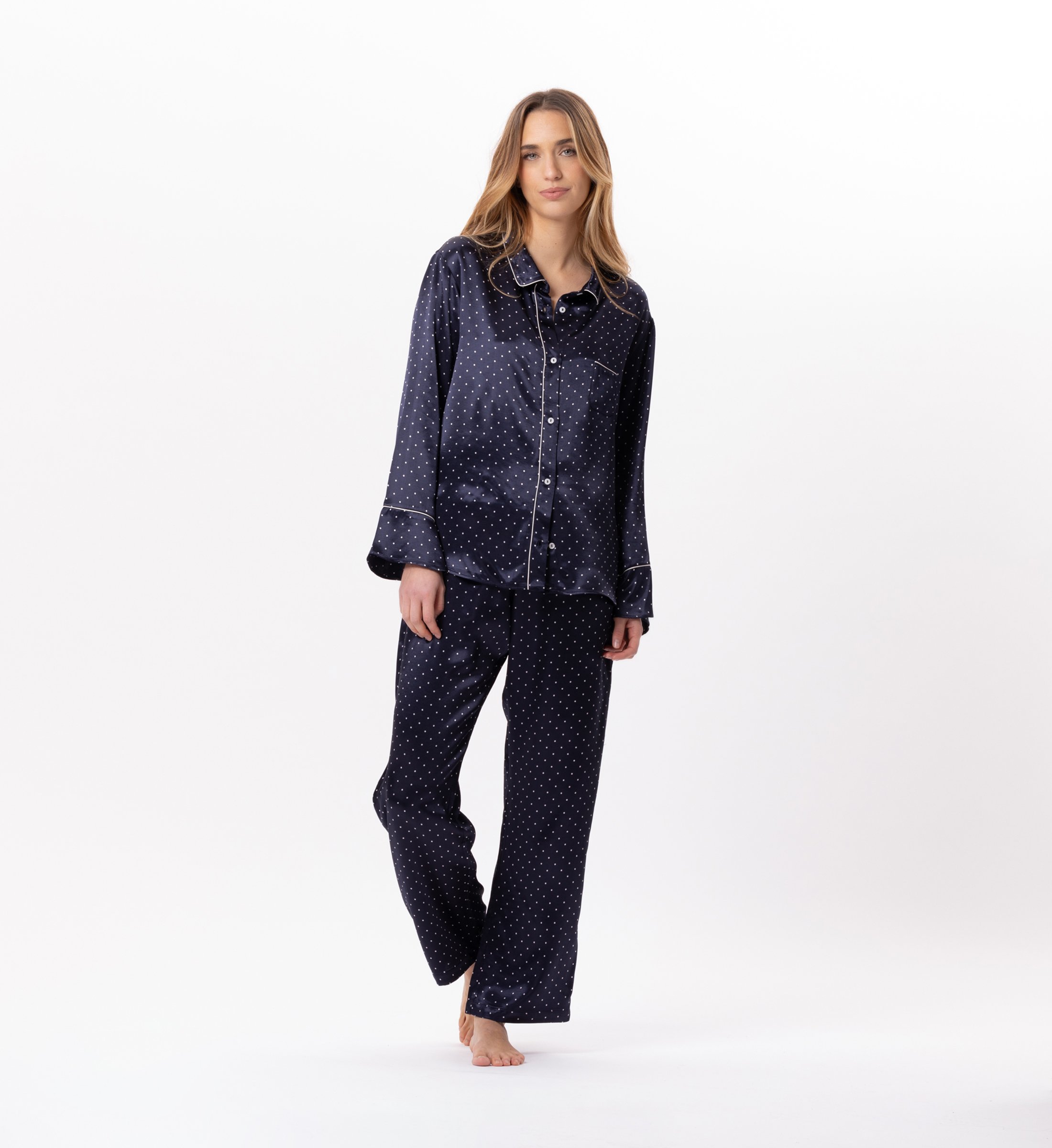 Buttoned viscose pyjama LE CHAT Blue