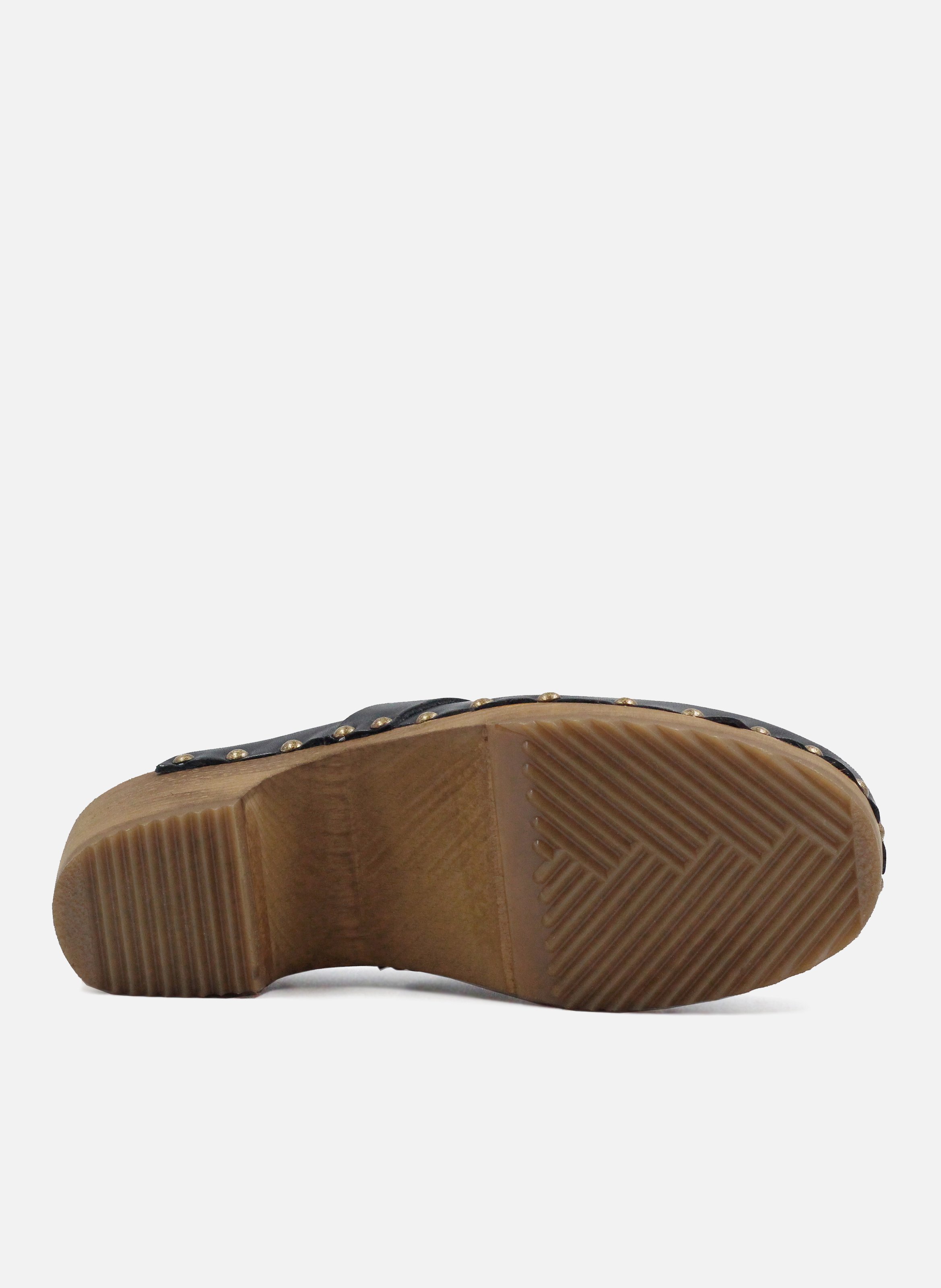 Leather wooden-heel clogs JULES & JENN Black