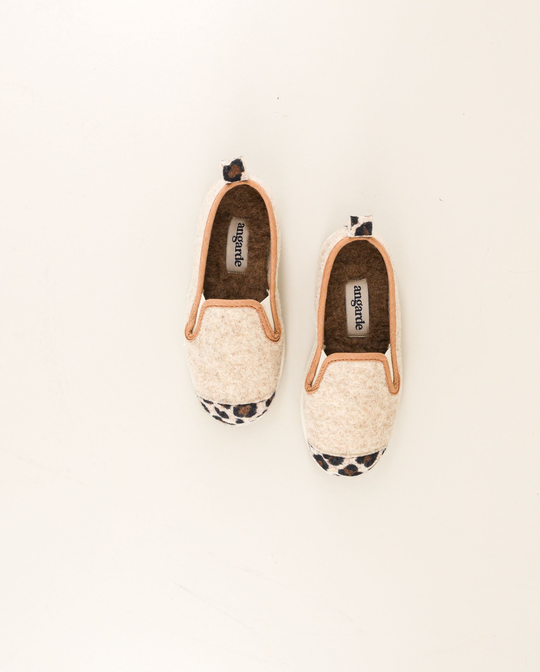Child wool slipper, beige leopard ANGARDE Beige