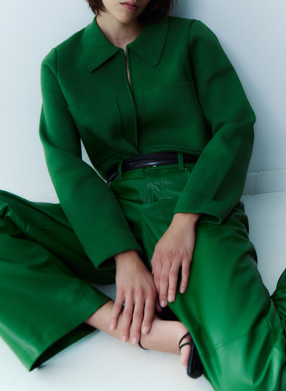 Gerader Mantel aus Bio-Baumwollmischung ROUGE EDIT Grun