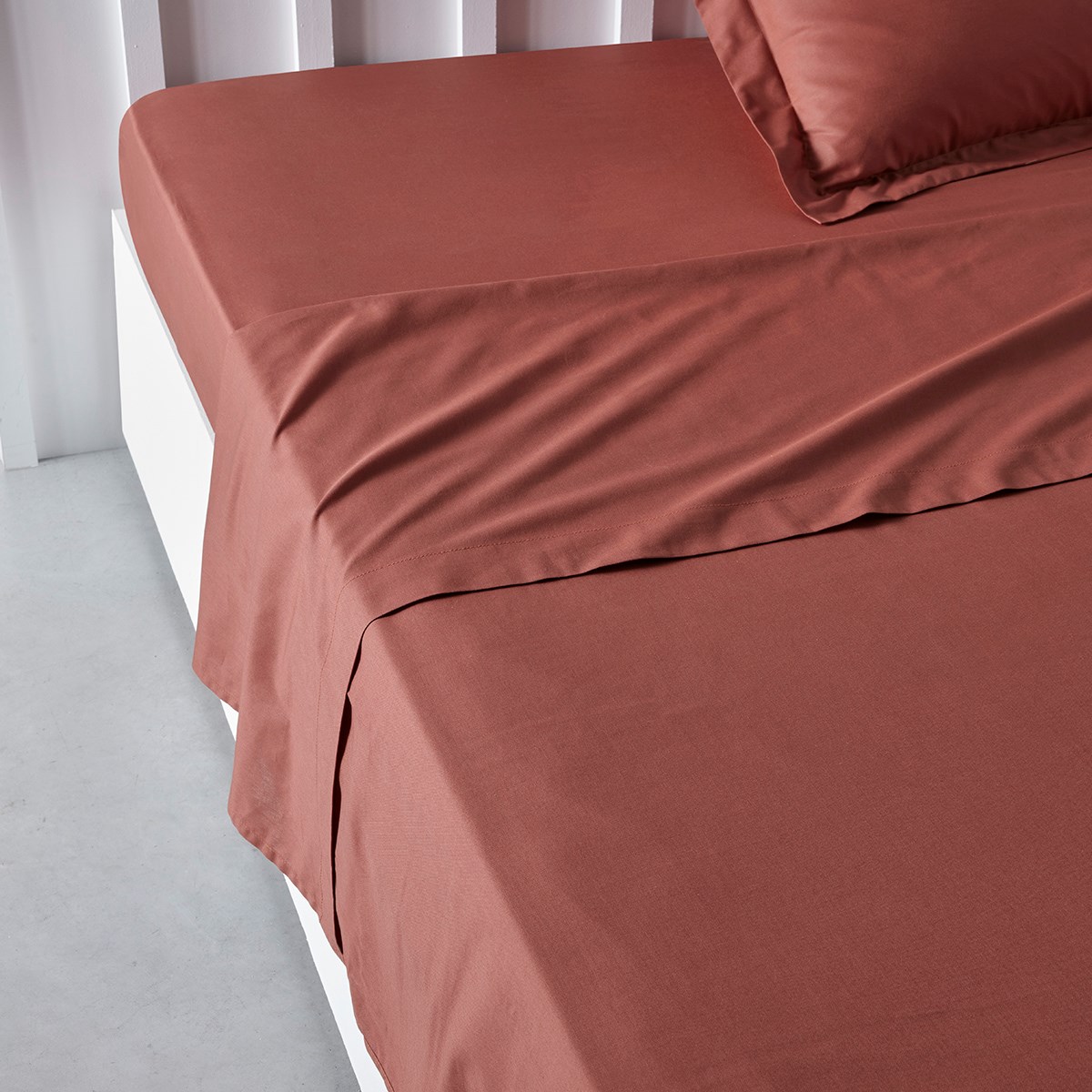 Flat sheet for bed in plain cotton TODAY LINGE DE MAISON Red