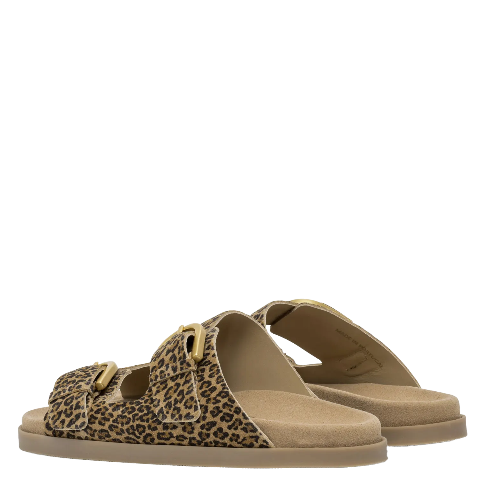 Flache Sandalen aus bedrucktem Veloursleder BOCAGE Mehrfarbig