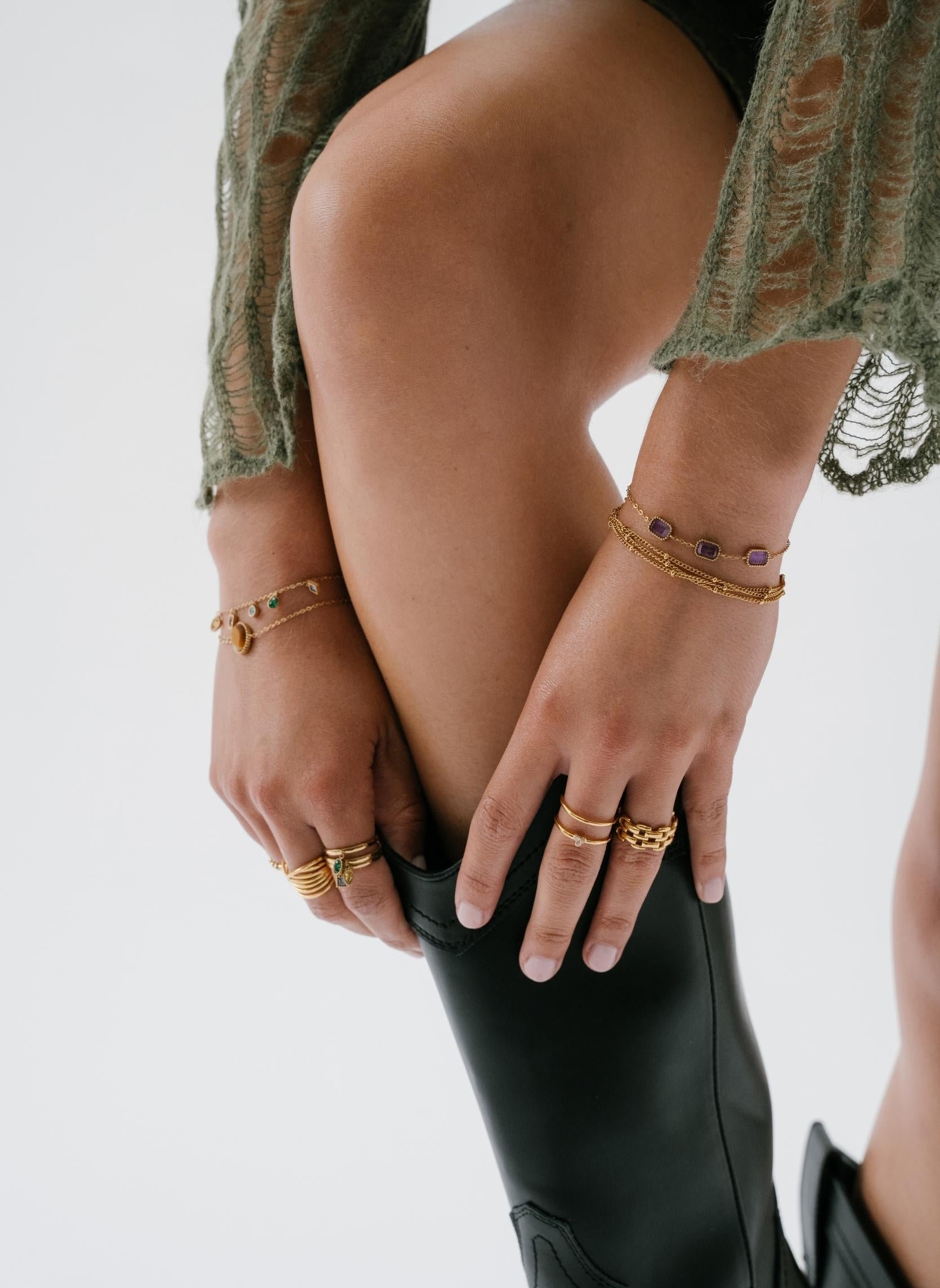 Chain bracelet Eurybie AEC Paris Purple