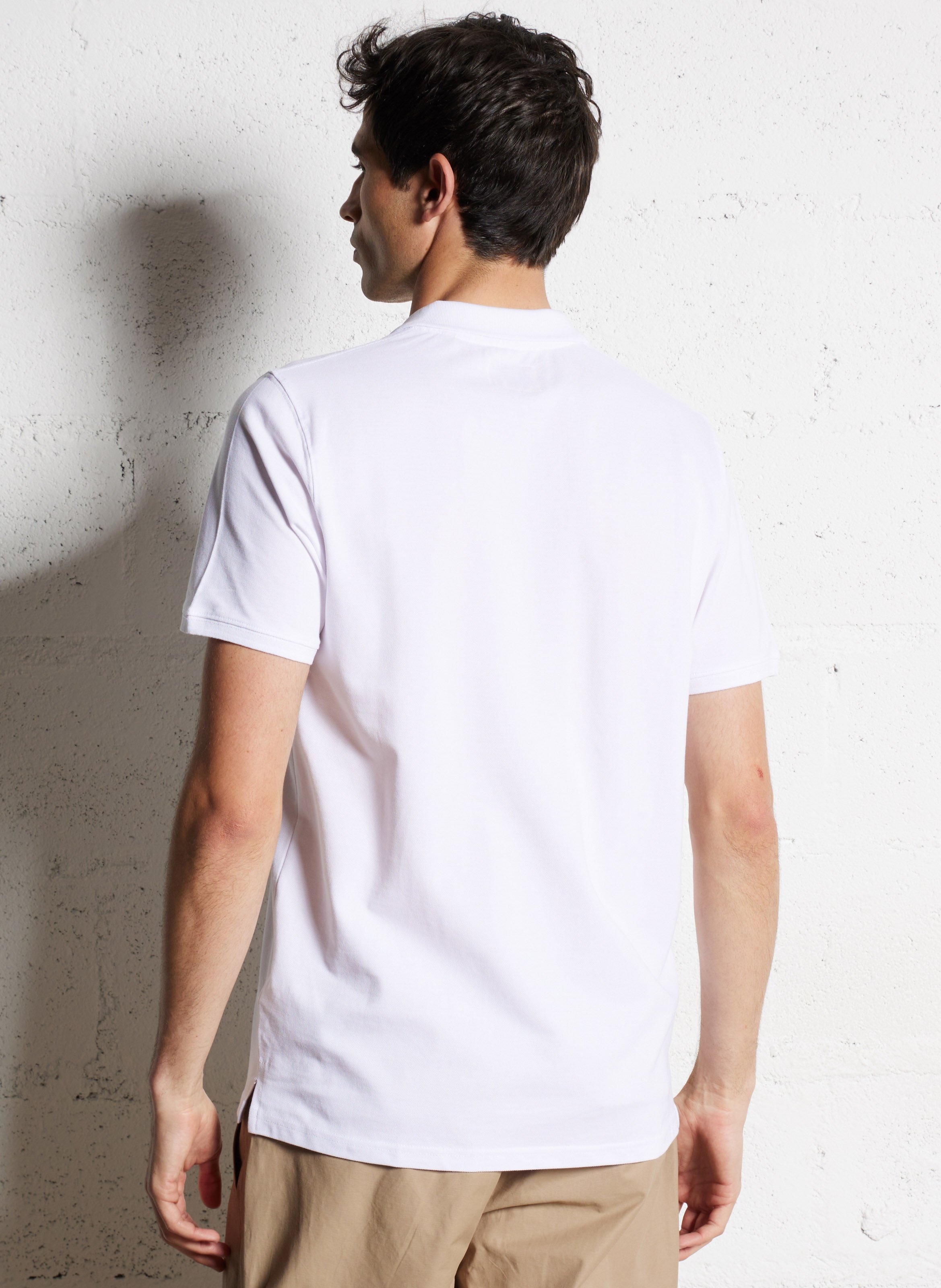 Polo droit en coton SCHOTT Blanc
